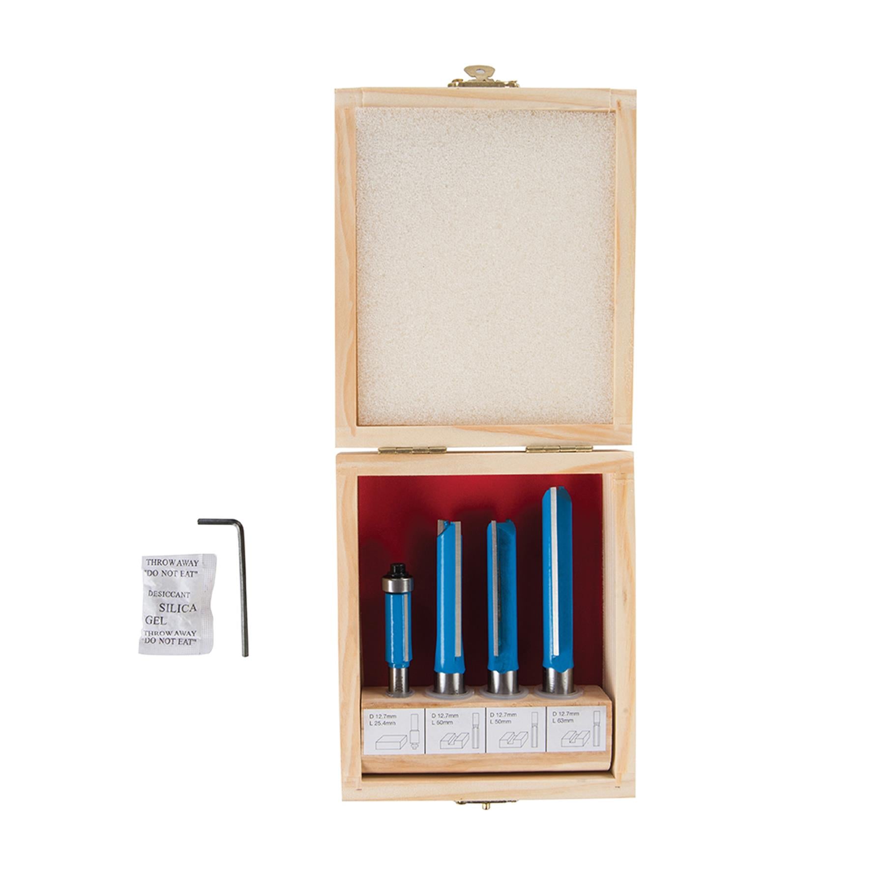 4 Pce Kitchen Router Bit Set 12 & 8mm Routing Router Sets Heavy Duty Kit