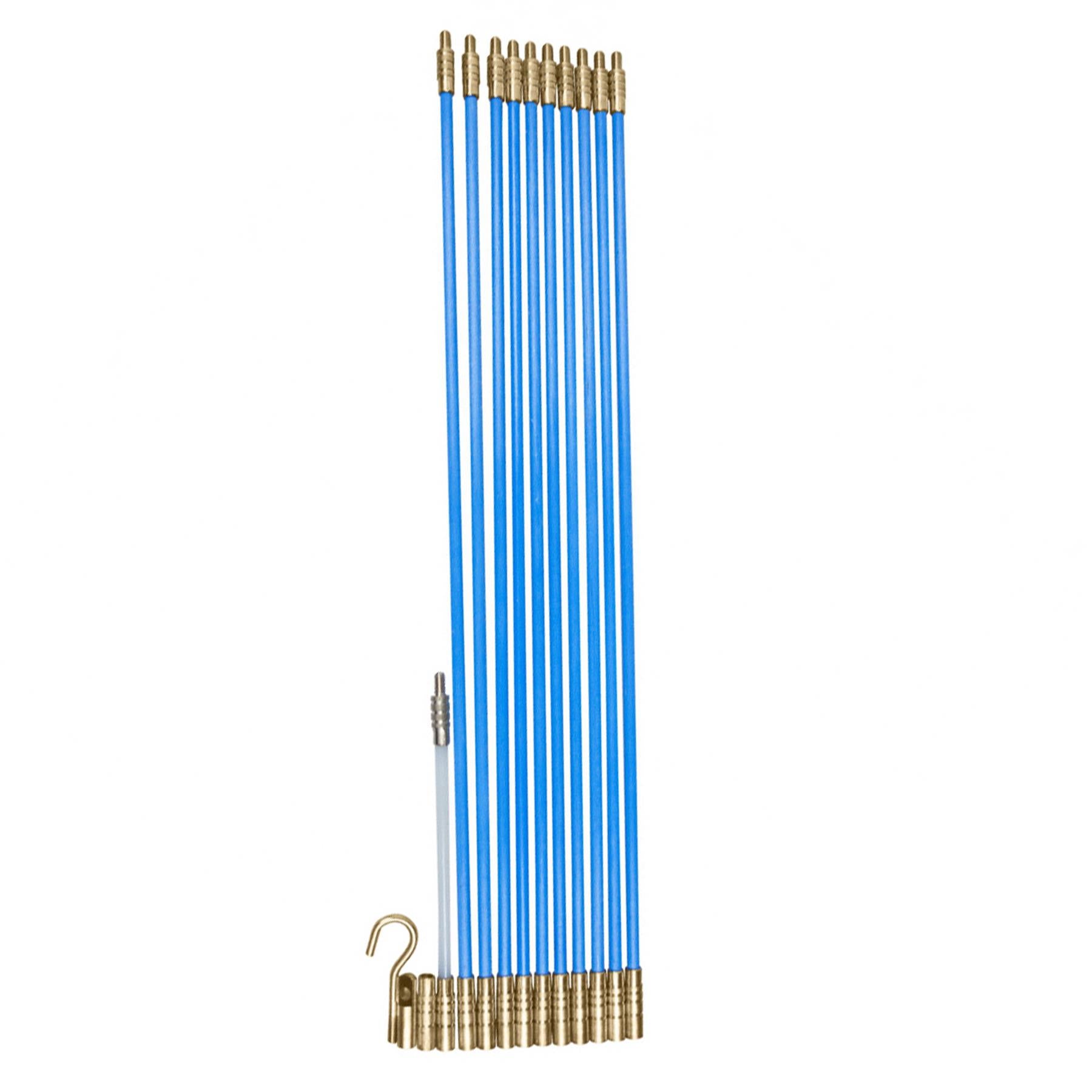 BlueSpot Cable Access Kit 10 x 330mm Long Reach Rod Puller for Wires Hook/Ring