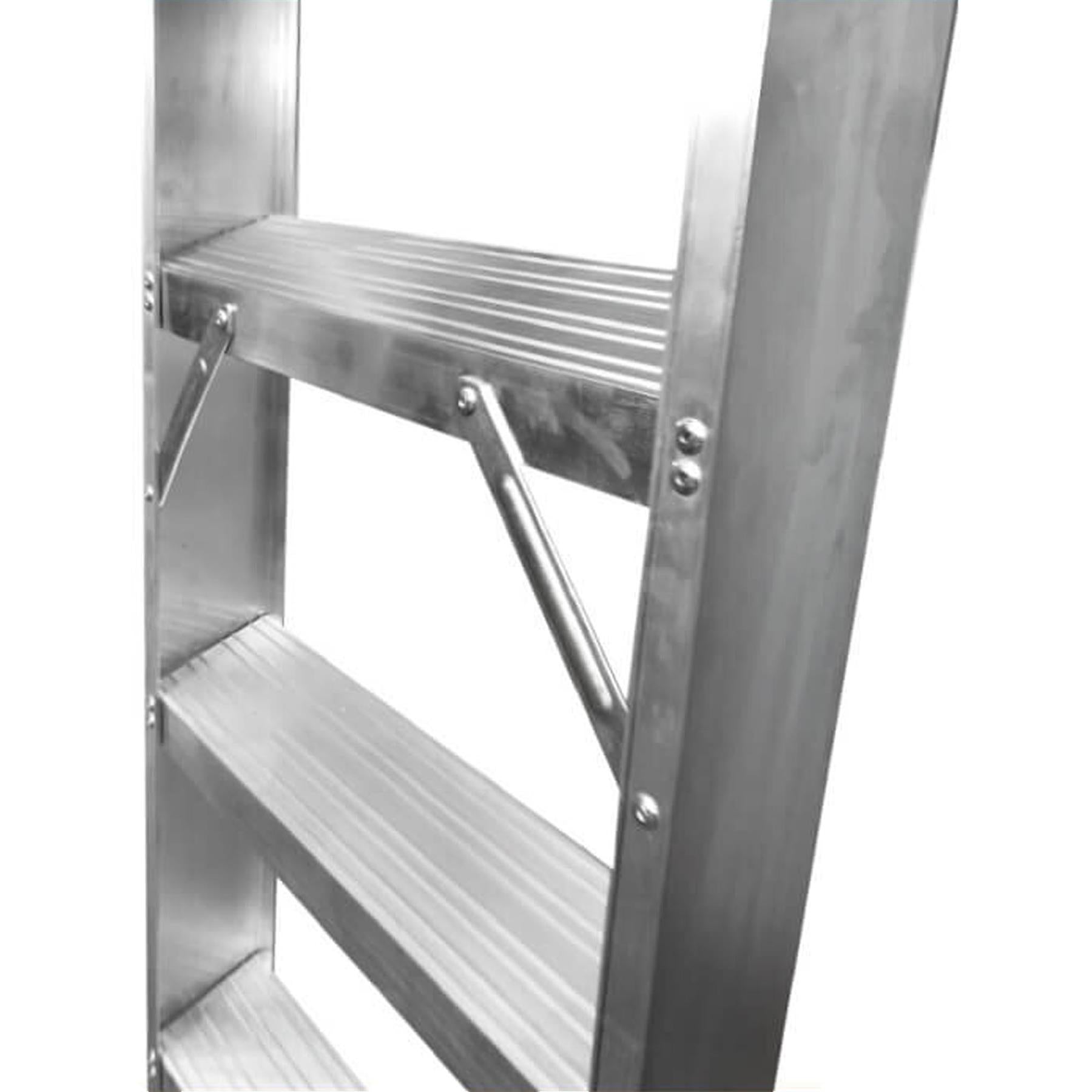 Dapetz 12 Tread Aluminium Lightweight Shelf Ladder 2.9m, Heavy Duty, Made In Uk