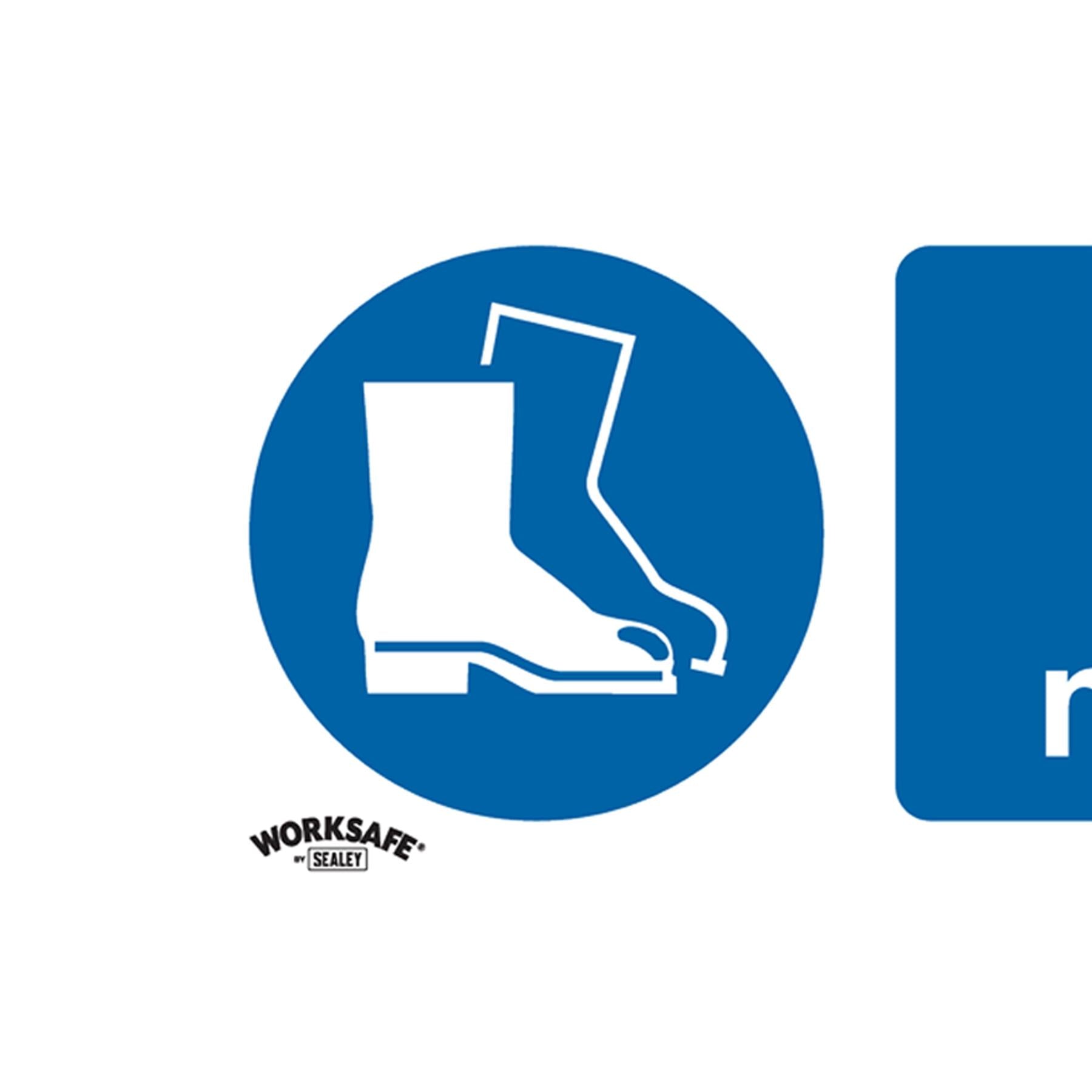 Sealey Safety Sign-Protective Footwear Must Be Worn-Plastic-Pk 10