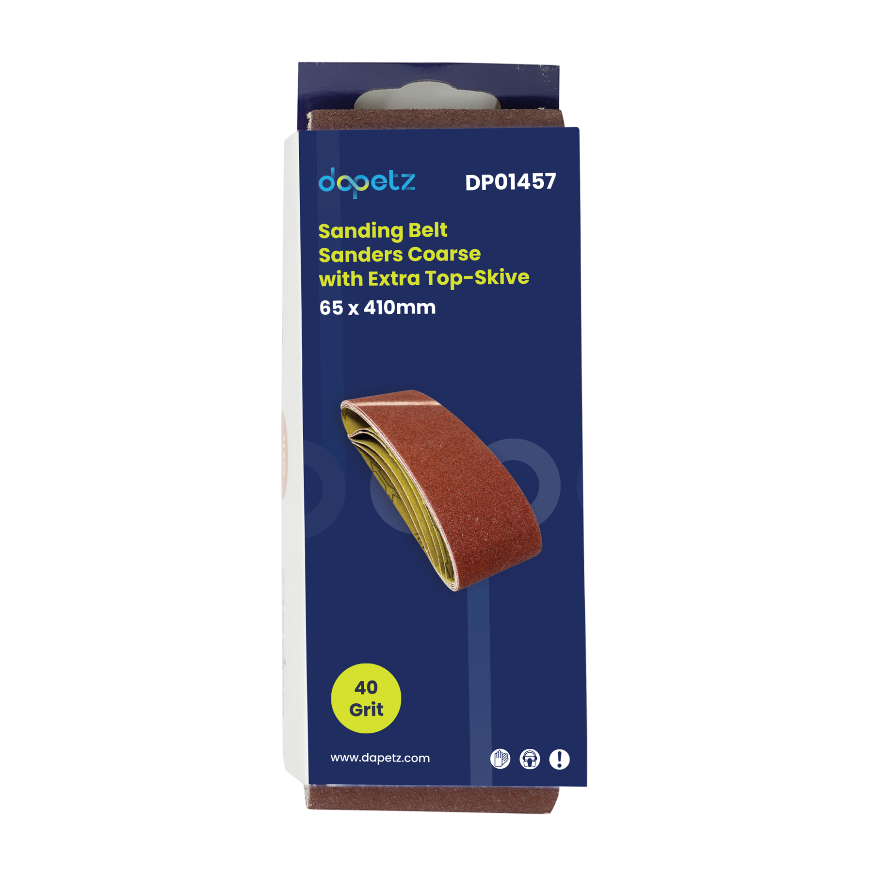 Sanding Belts 65mm X 410mm 10Pk 40 Grit Very Coarse Electric Sander Kit