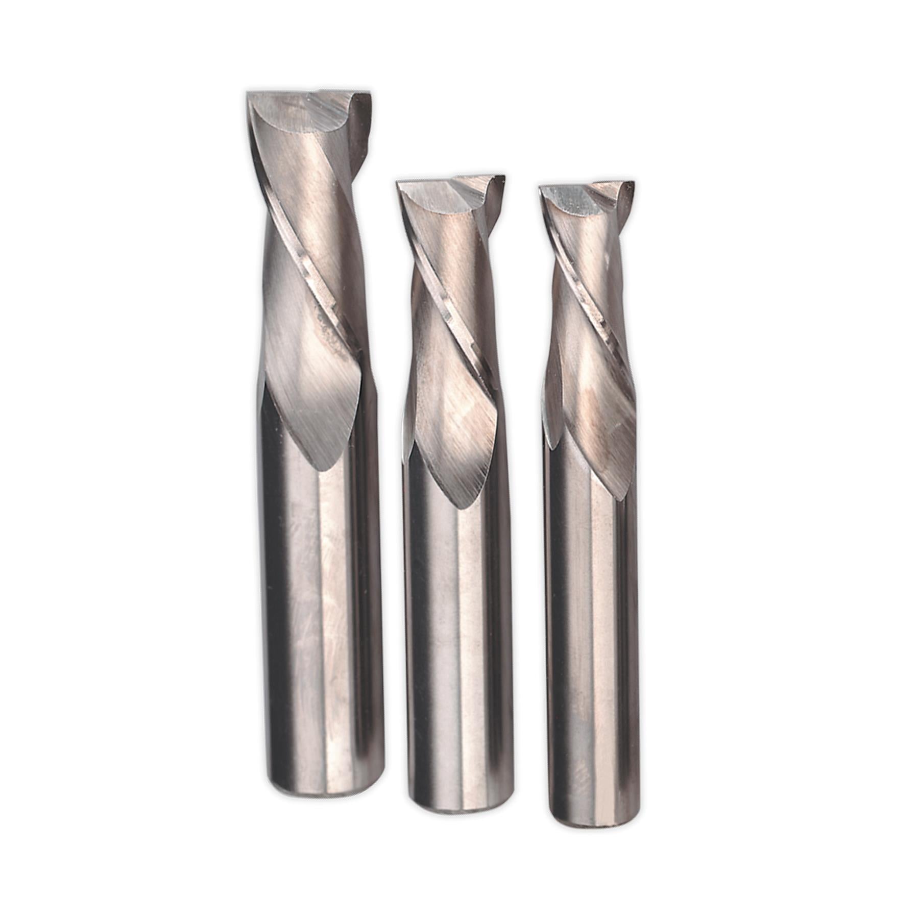 Sealey HSS End Mill Set 4-16mm 2 Flute Comprehensive Range Of High Quality