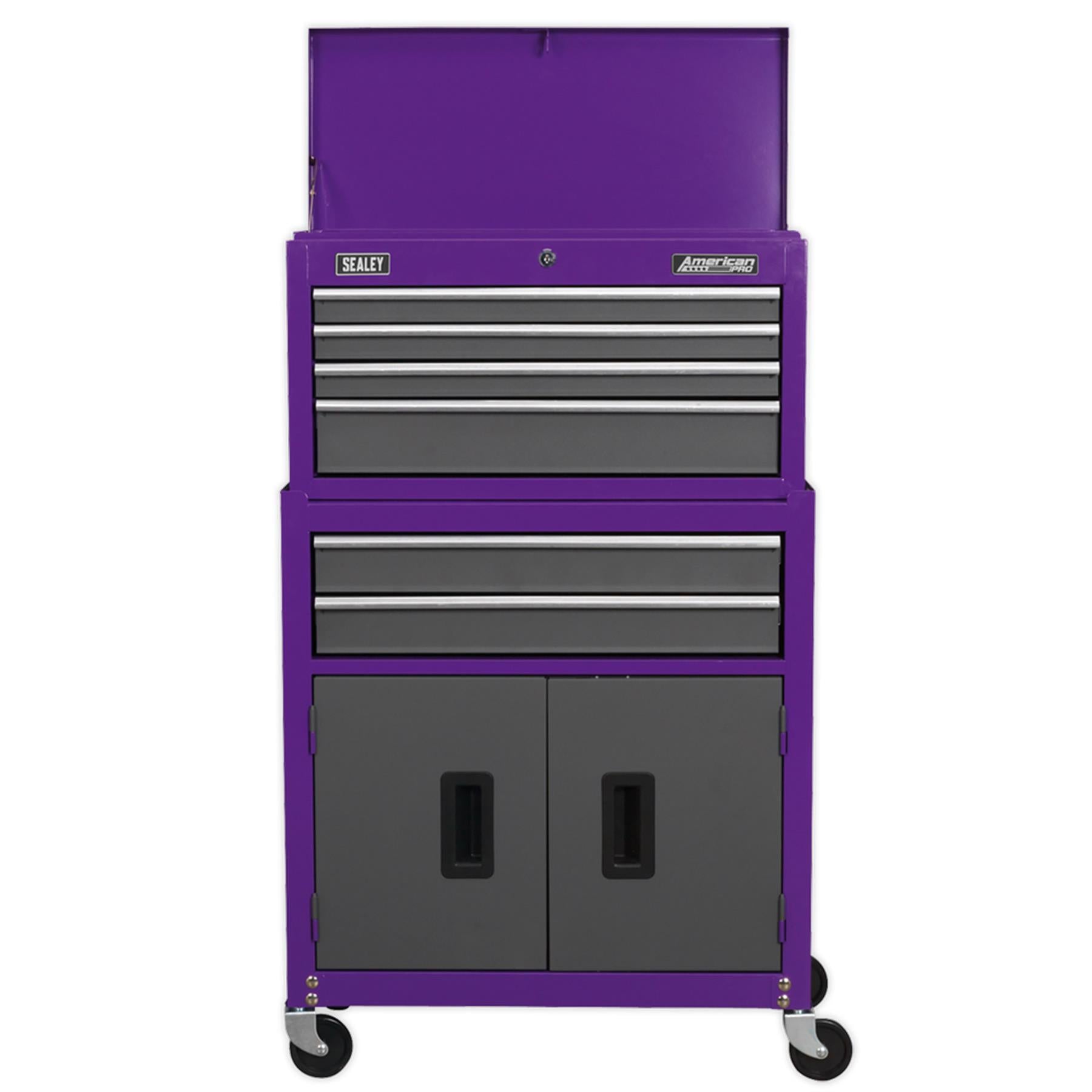 Sealey Topchest & Rollcab Combo 6 Drawer - Purple/Grey