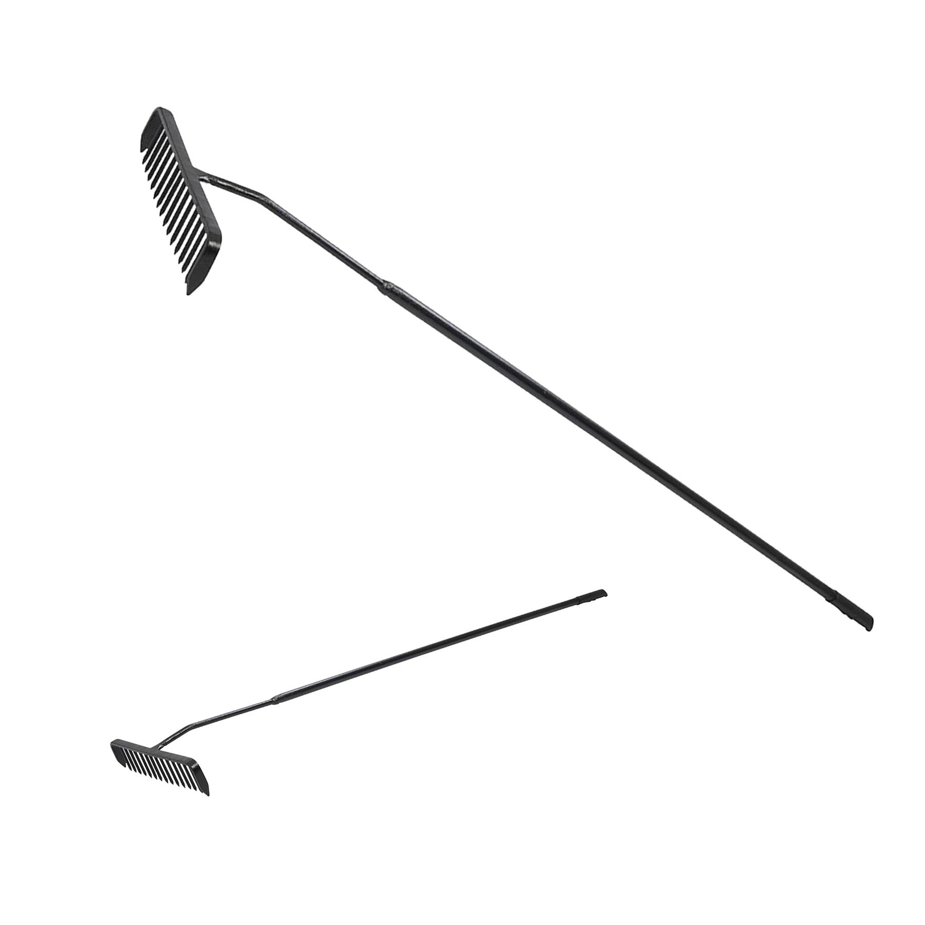 Heavy Duty Forged Steel Tarmac Rake 1500mm Long Tubular Handle 16 Round Teeth Roads Paths