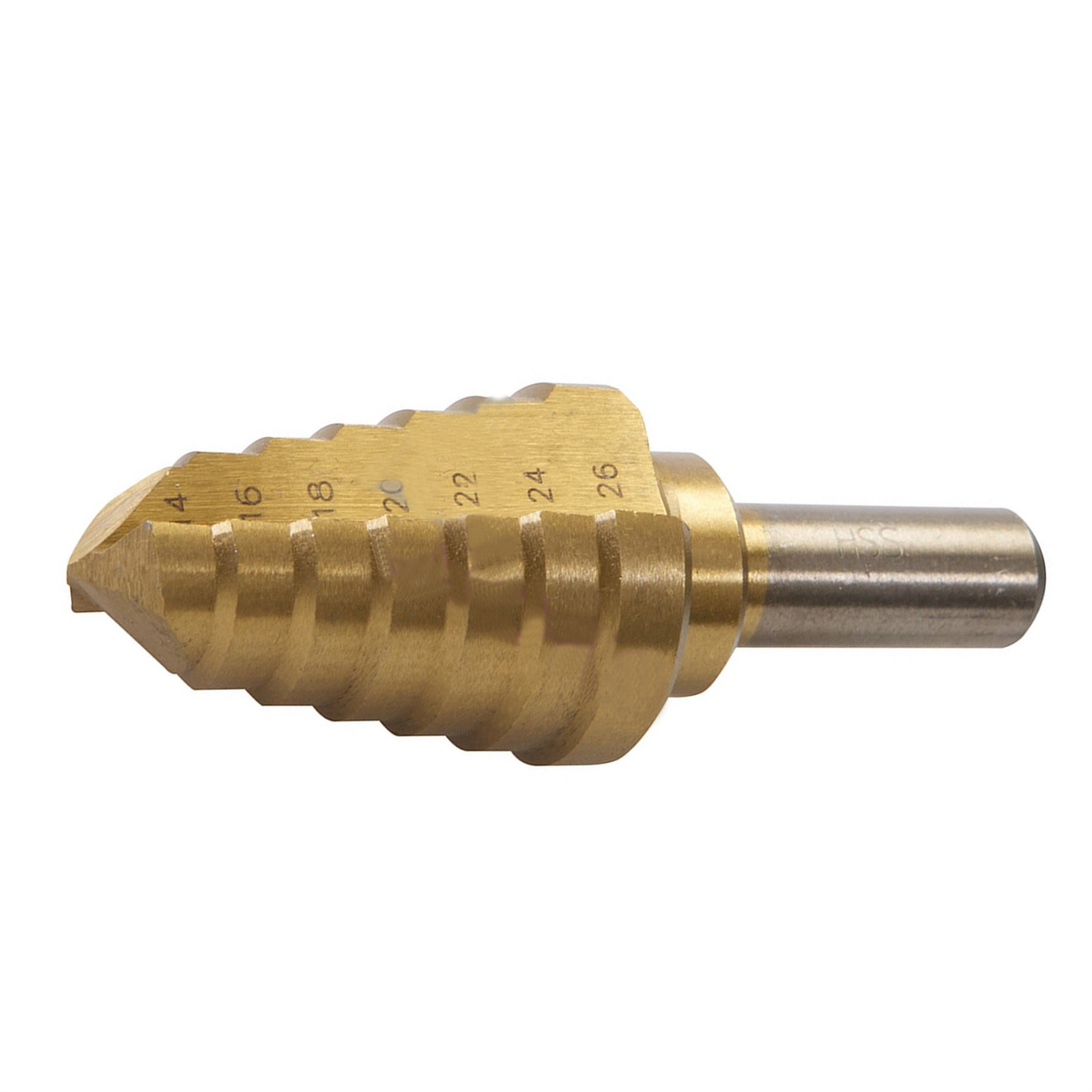 Titanium-Coated Hss Step Drill Bit 14mm - 26mm DIY Tools Produces Accurate Holes
