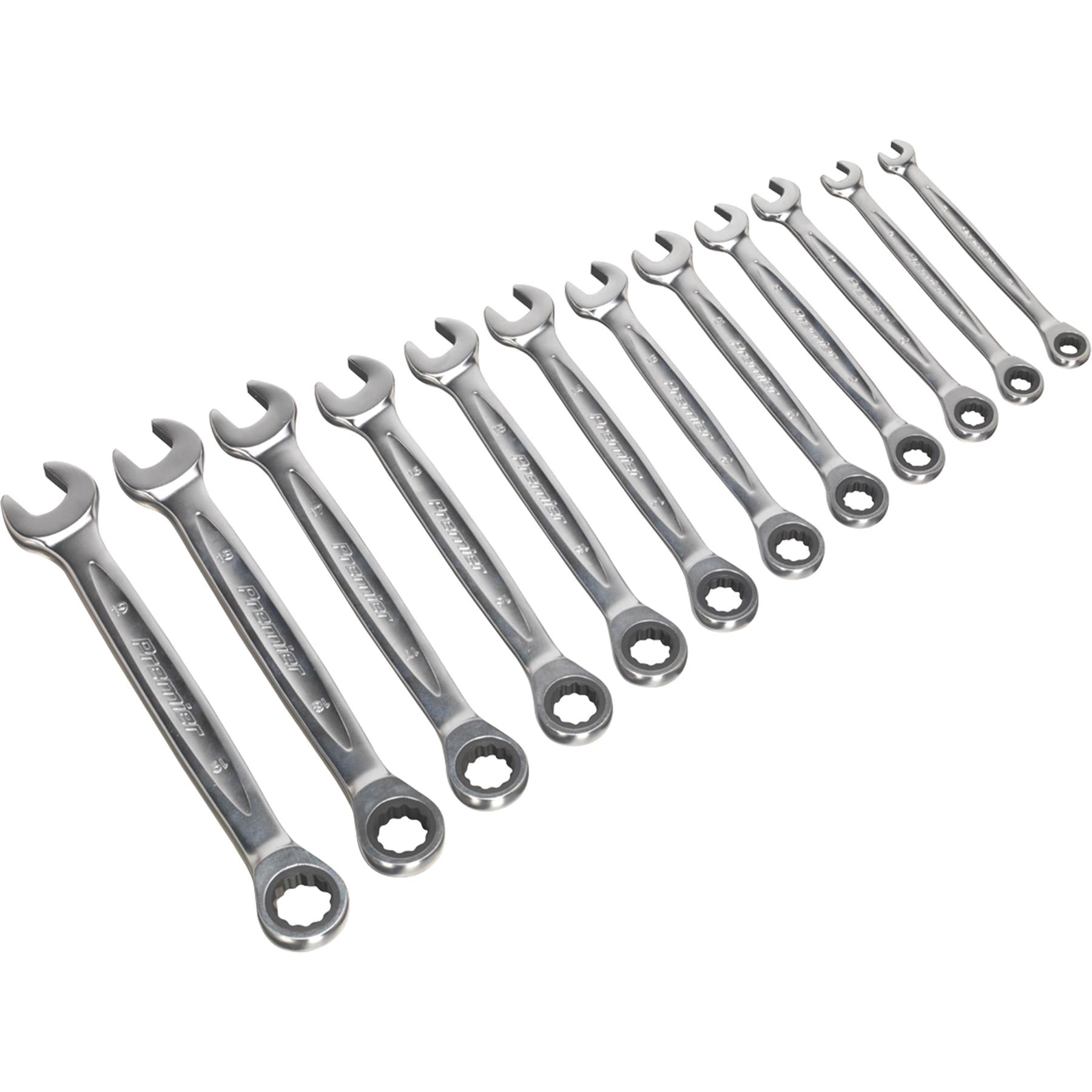 Sealey Ratchet Combination Spanner Set 12pc - Platinum Series