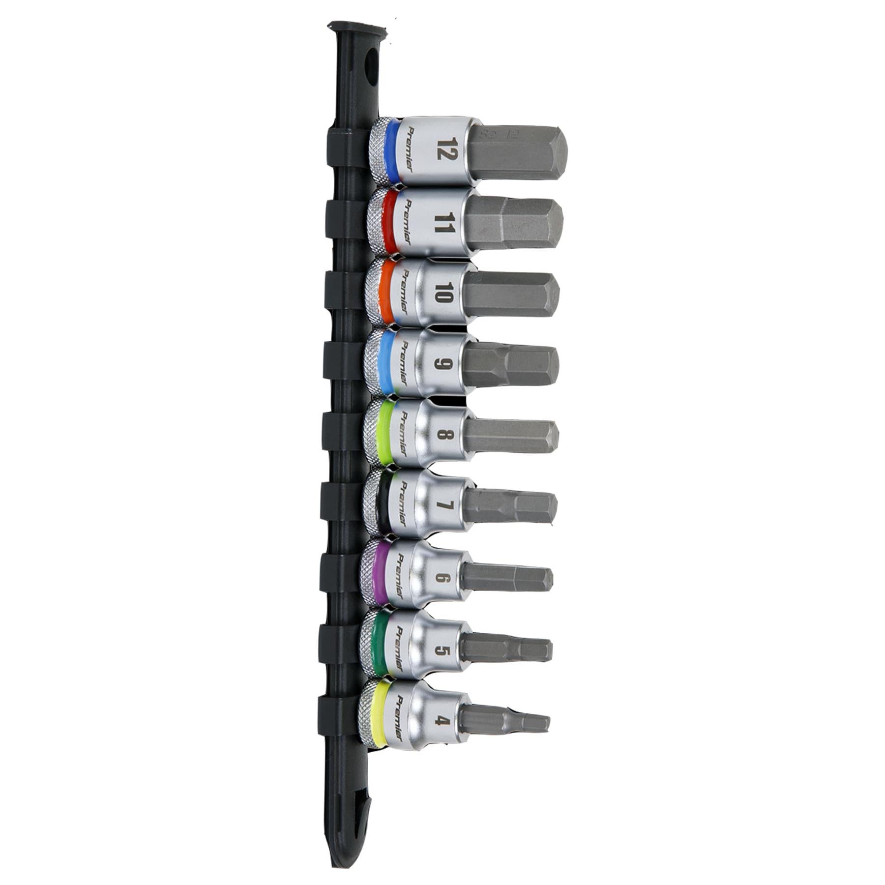 Sealey Hex Socket Bit Set 9pc 3/8"Sq Drive - Platinum