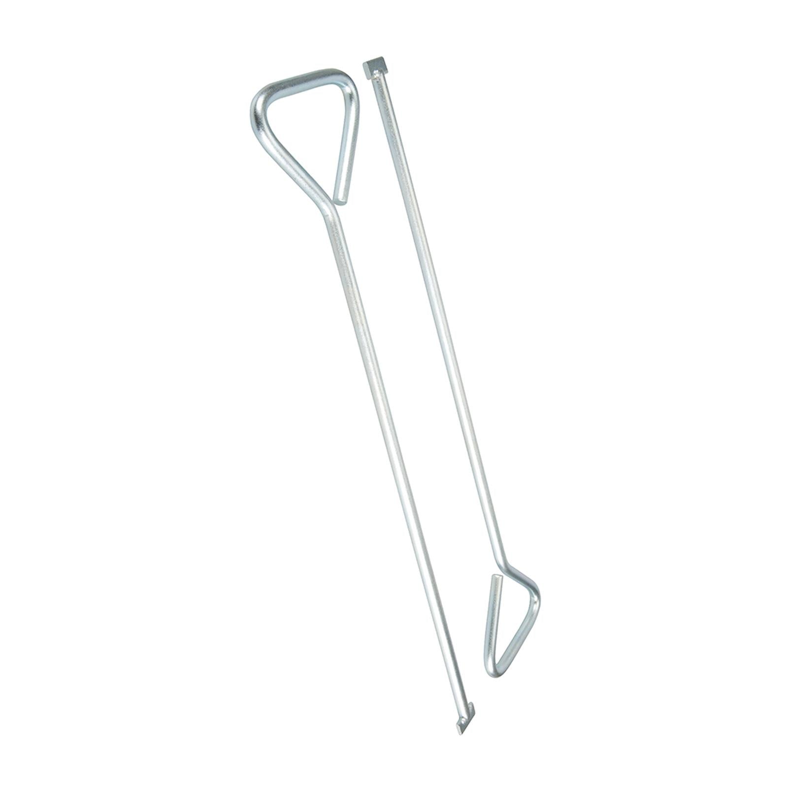 2Pk Manhole Cover Keys T-End 620mm Heavy Duty, Zinc-Plated Carbon Steel