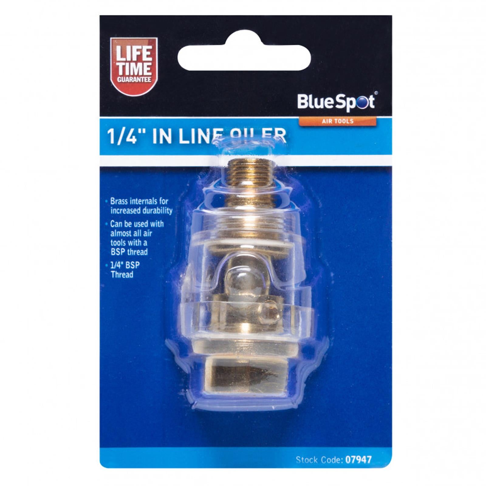 BlueSpot 1/4" BSP In Line Lubricator Oiler For Pneumatic Air Compressor