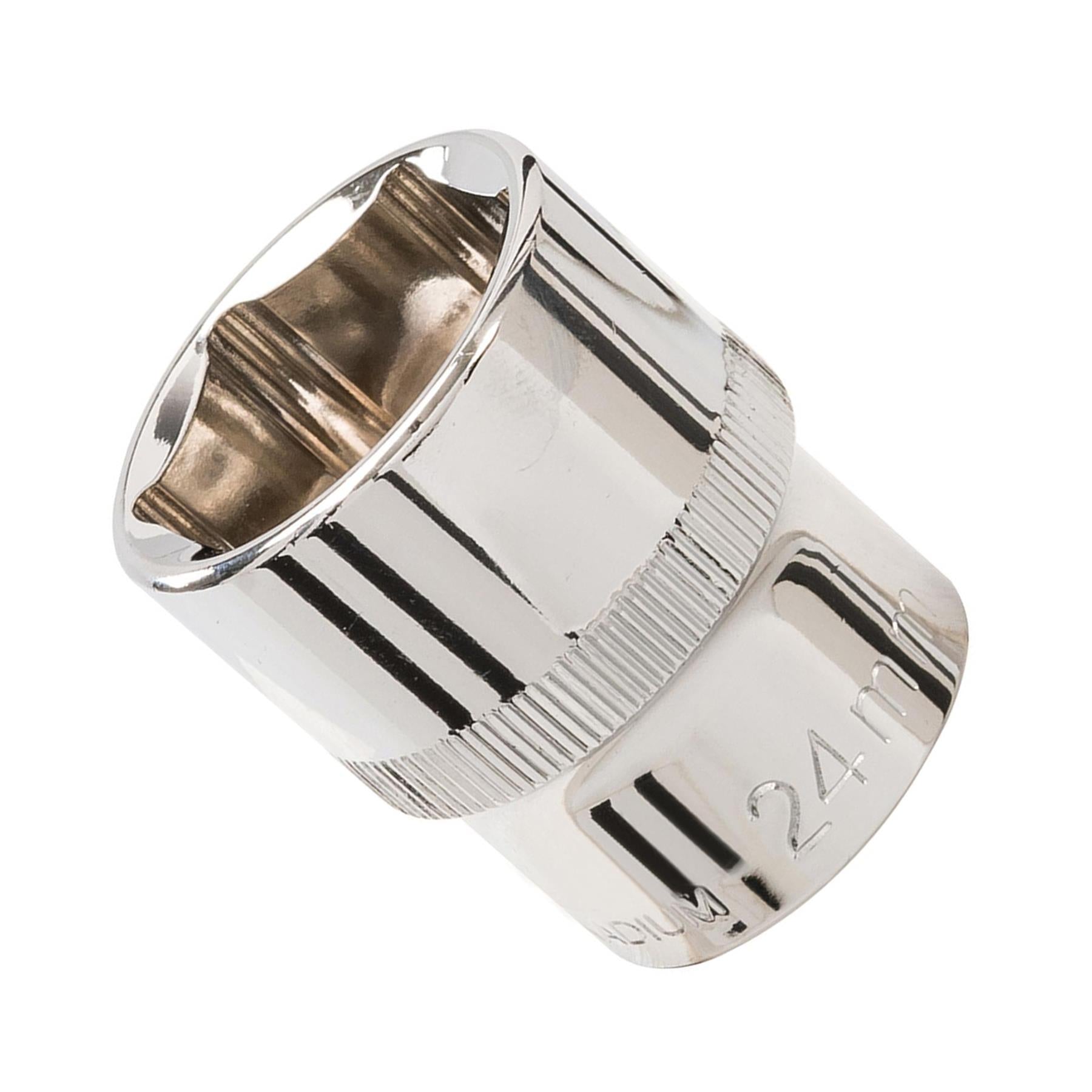 Socket 1/2" Drive Metric Hex Square 24mm Individual Hex Polished Crv Quality