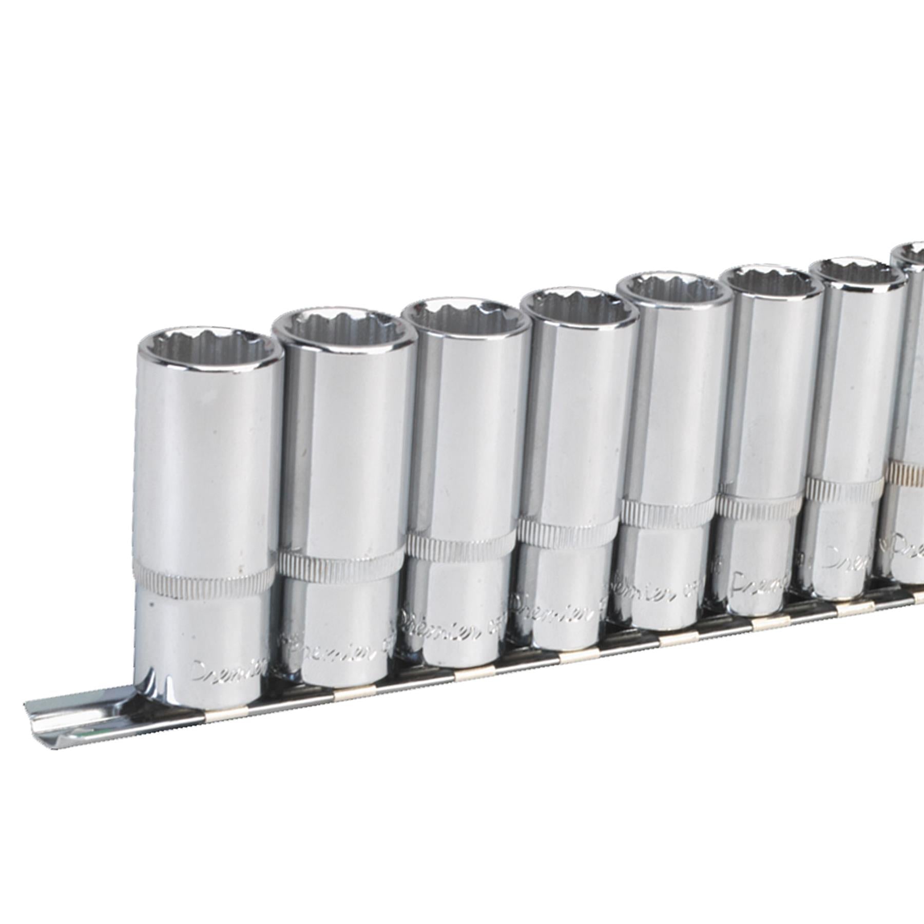 Sealey Socket Set 12pc 3/8"Sq Drive 12pt Deep WallDrive Metric