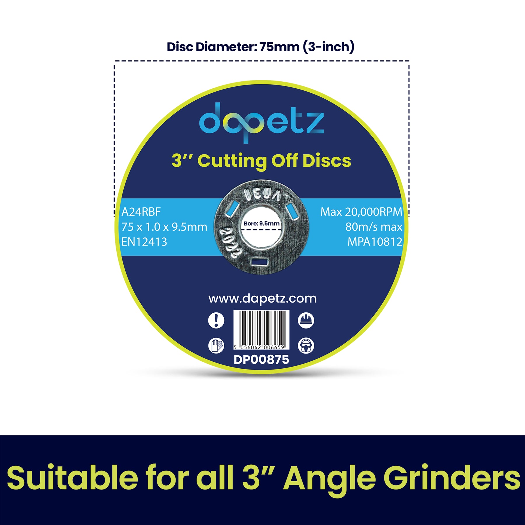 Stainless Steel Thin Metal Cutting Discs 75mm X 1mm For Angle Grinder Pack of 10