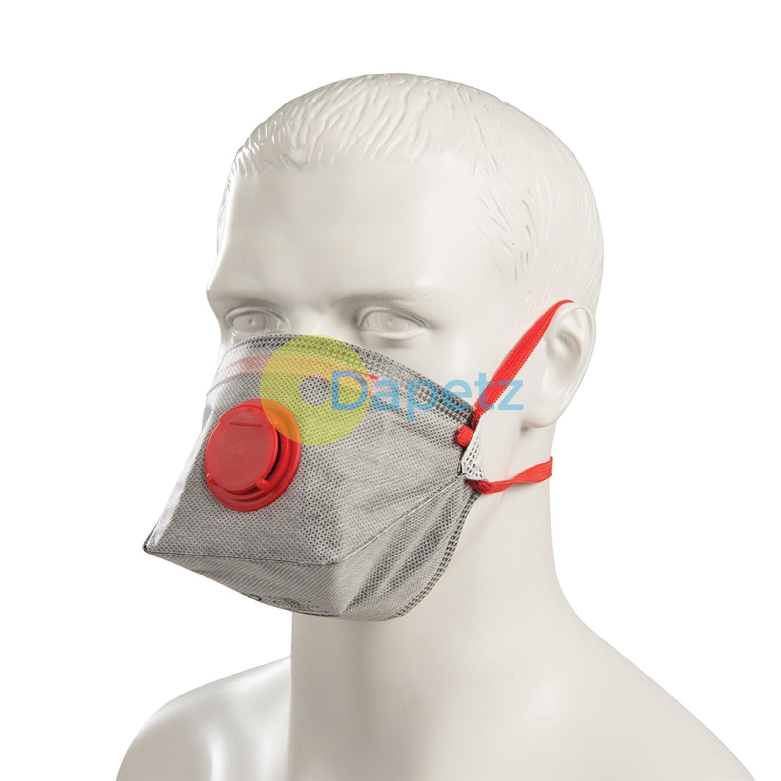 5x FFP3 Mask Dust Face Masks Fold Flat Valved Asbestos Respirator Disposable