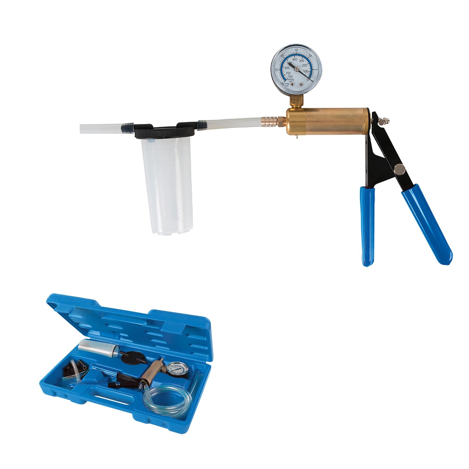 Vacuum Tester & Brake Bleeding Kit 16Pc Vacuum Pump With EasyTo Read Vacuum Gauge