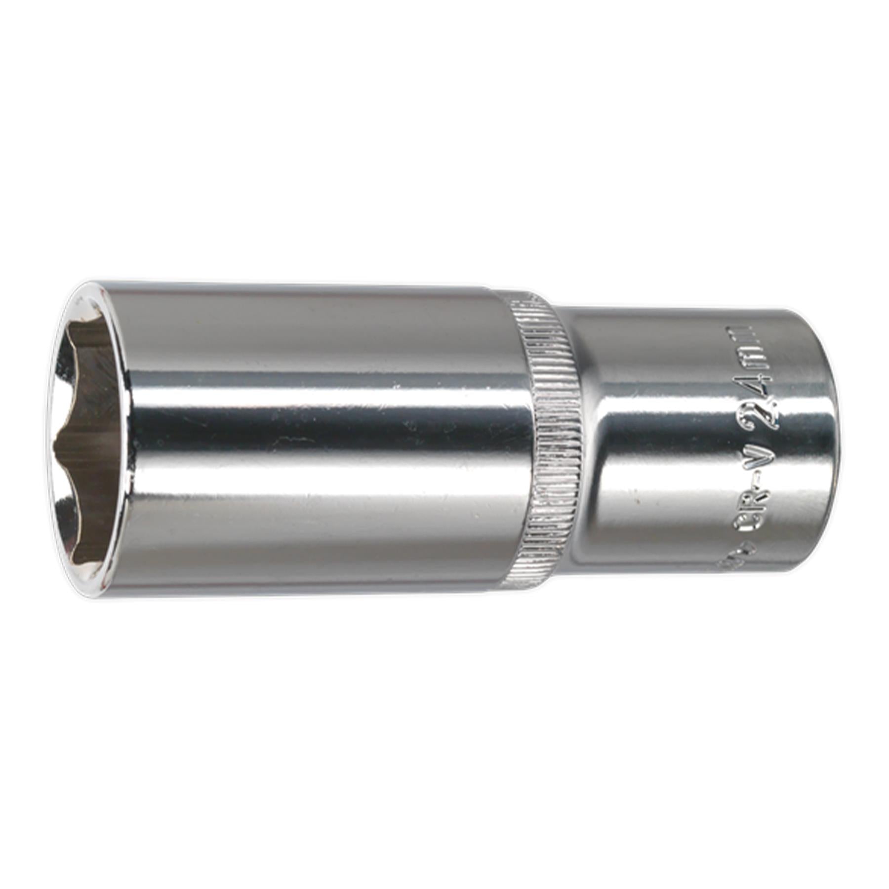 Sealey WallDrive Socket 24mm Deep 1/2"Sq Drive Fully Polished