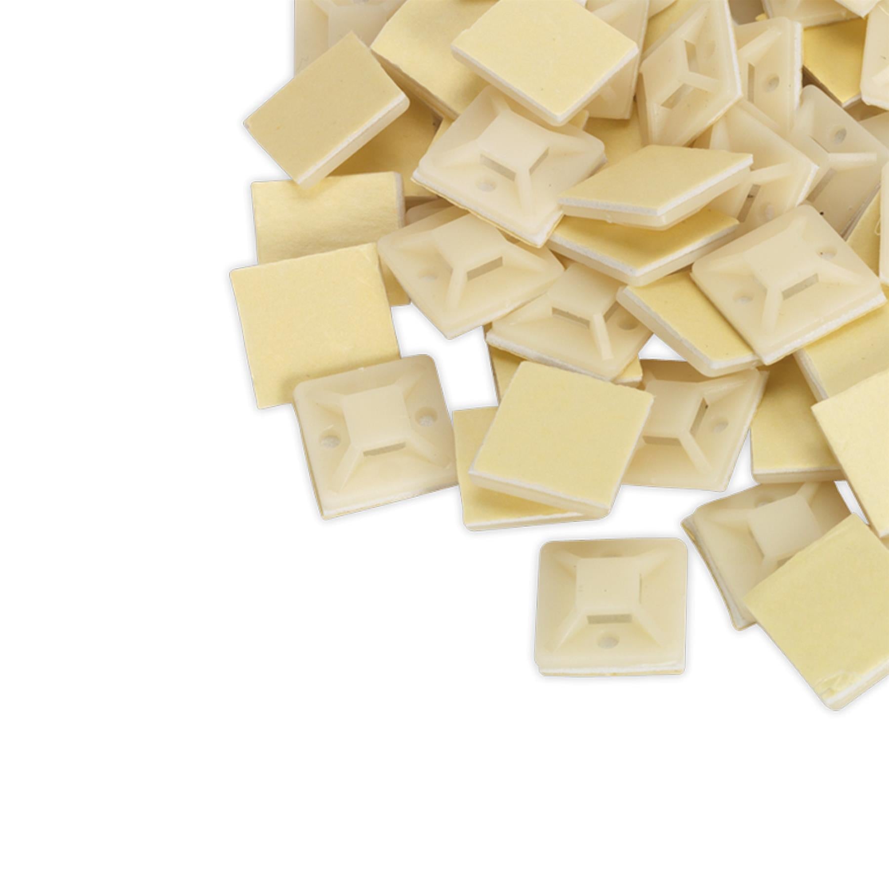 Sealey Self-Adhesive Cable Tie Mount 20 x 20mm White Pack of 100