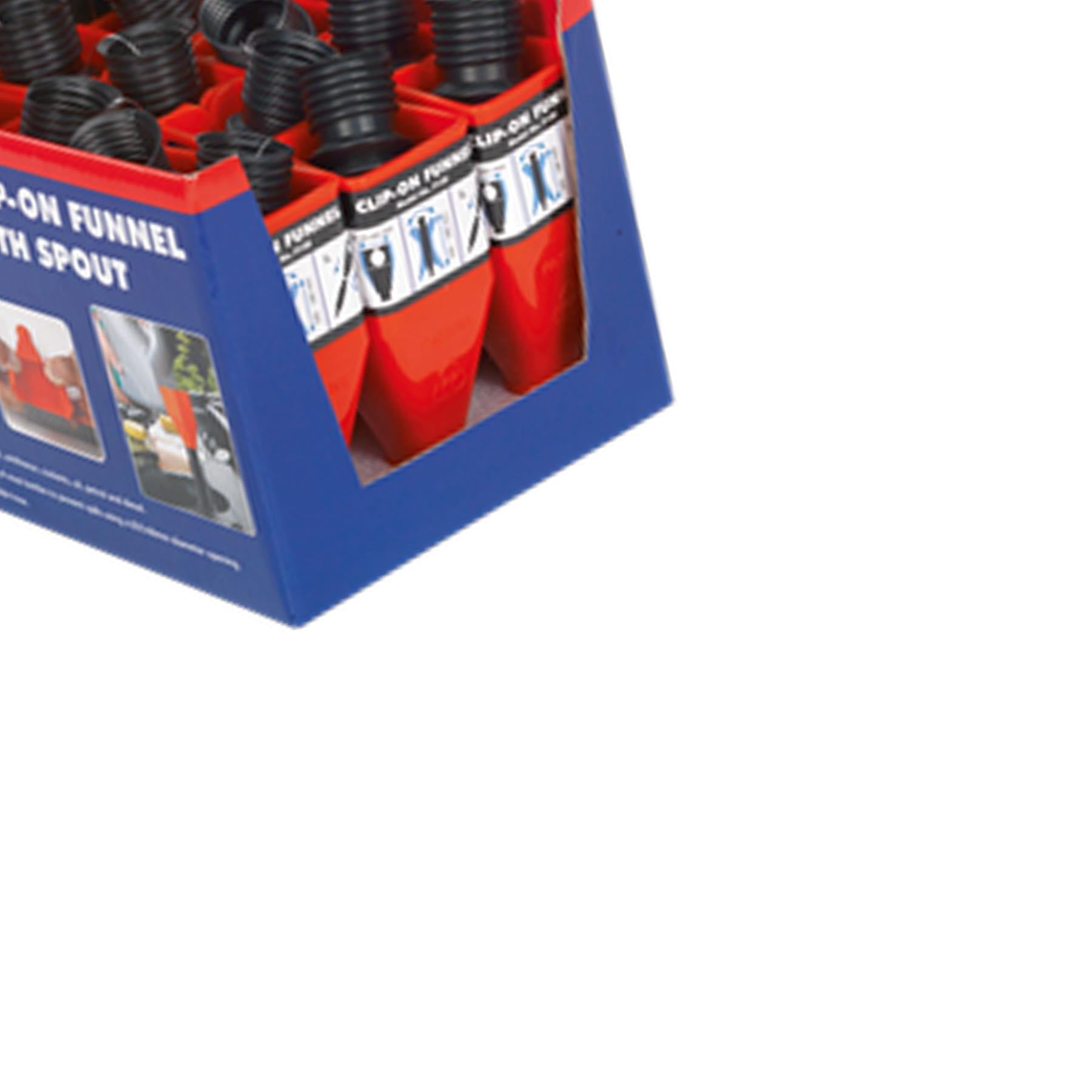 Sealey Clip-On Funnel with Spout - Display Box of 12