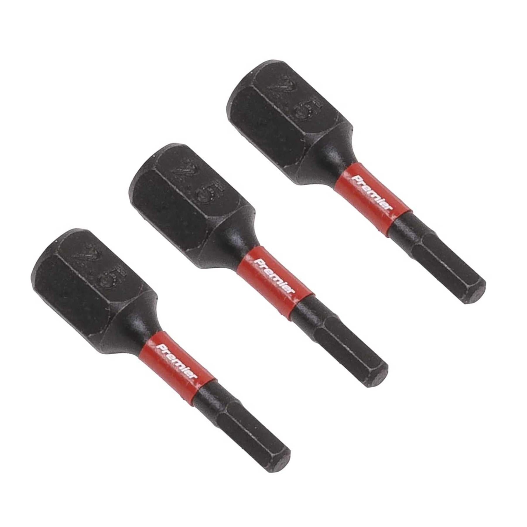 Hex 2.5mm Impact Power Tool Bits 25mm - 3pc