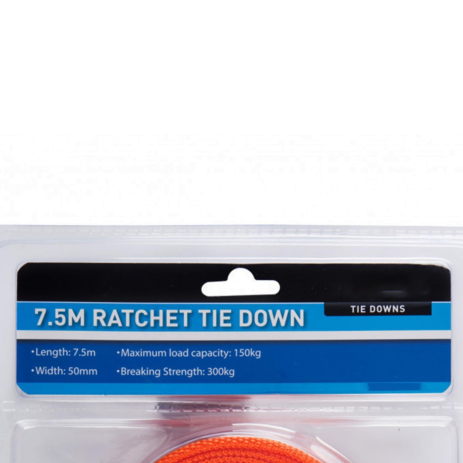 1 X BlueSpot 7.5 RATCHET TIE DOWN Load Strap Cargo Trailer 50mm x 7.5m/25ft