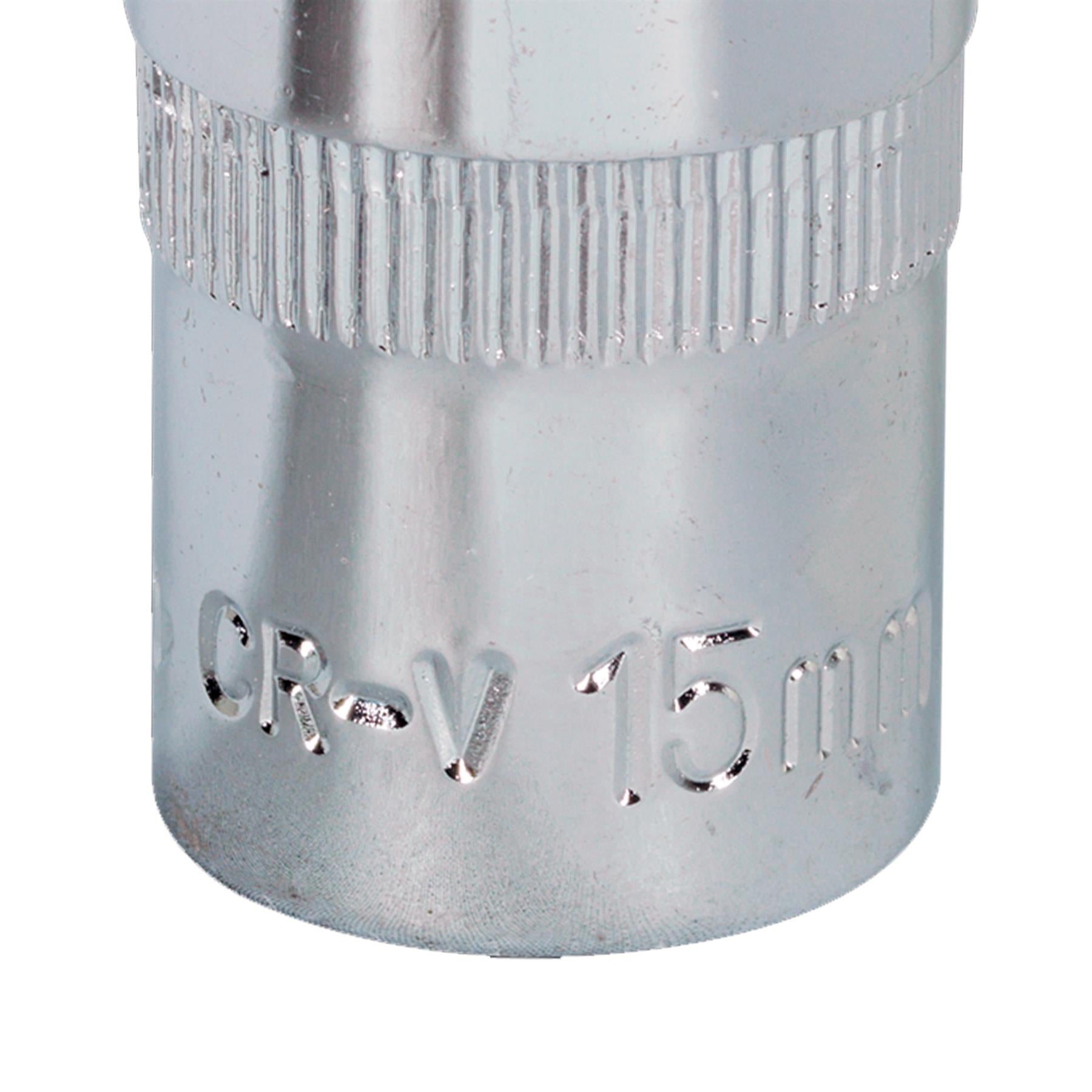 Sealey WallDrive Socket 15mm 1/2"Sq Drive Fully Polished