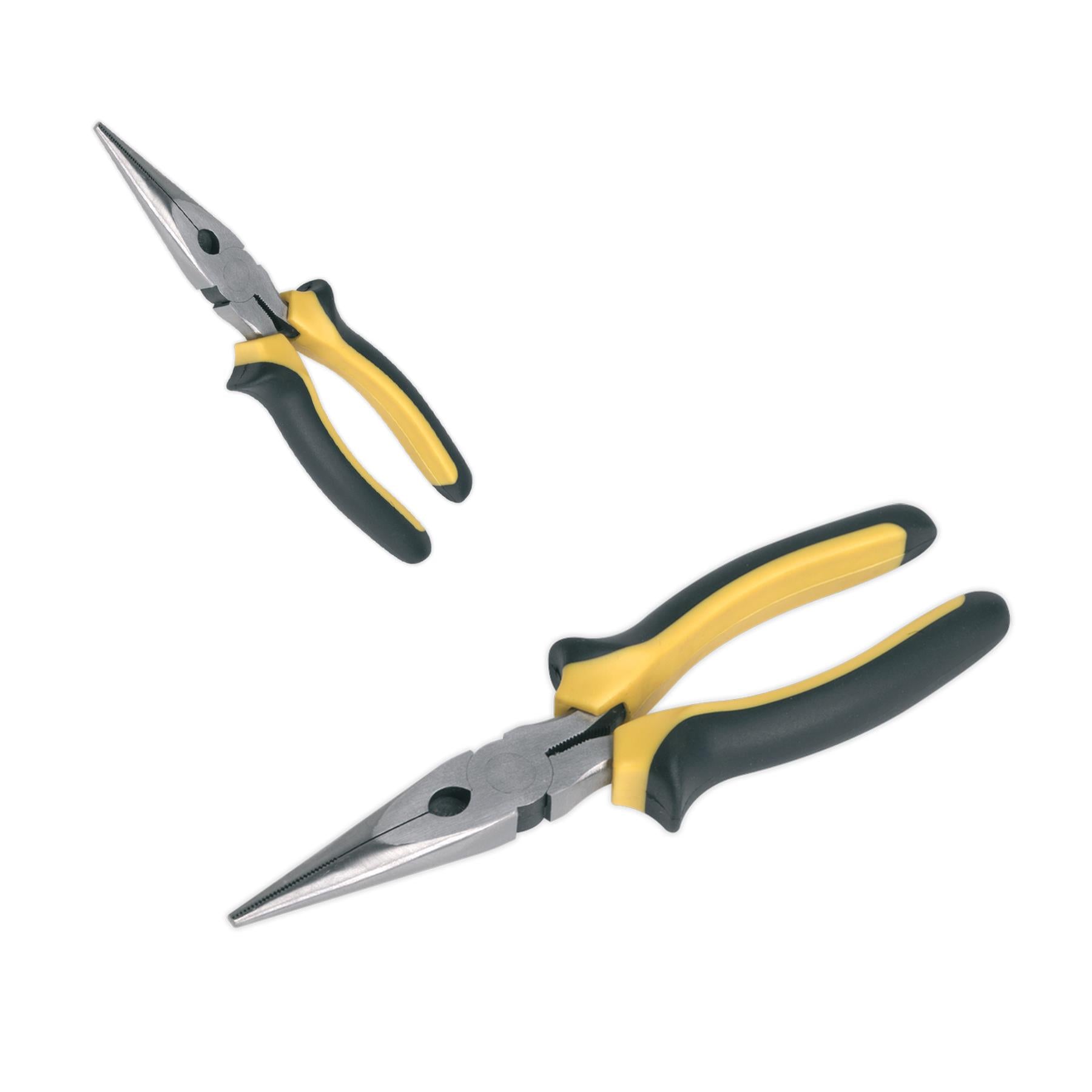Sealey Long Nose Pliers Comfort Grip 200mm Fully Chromed