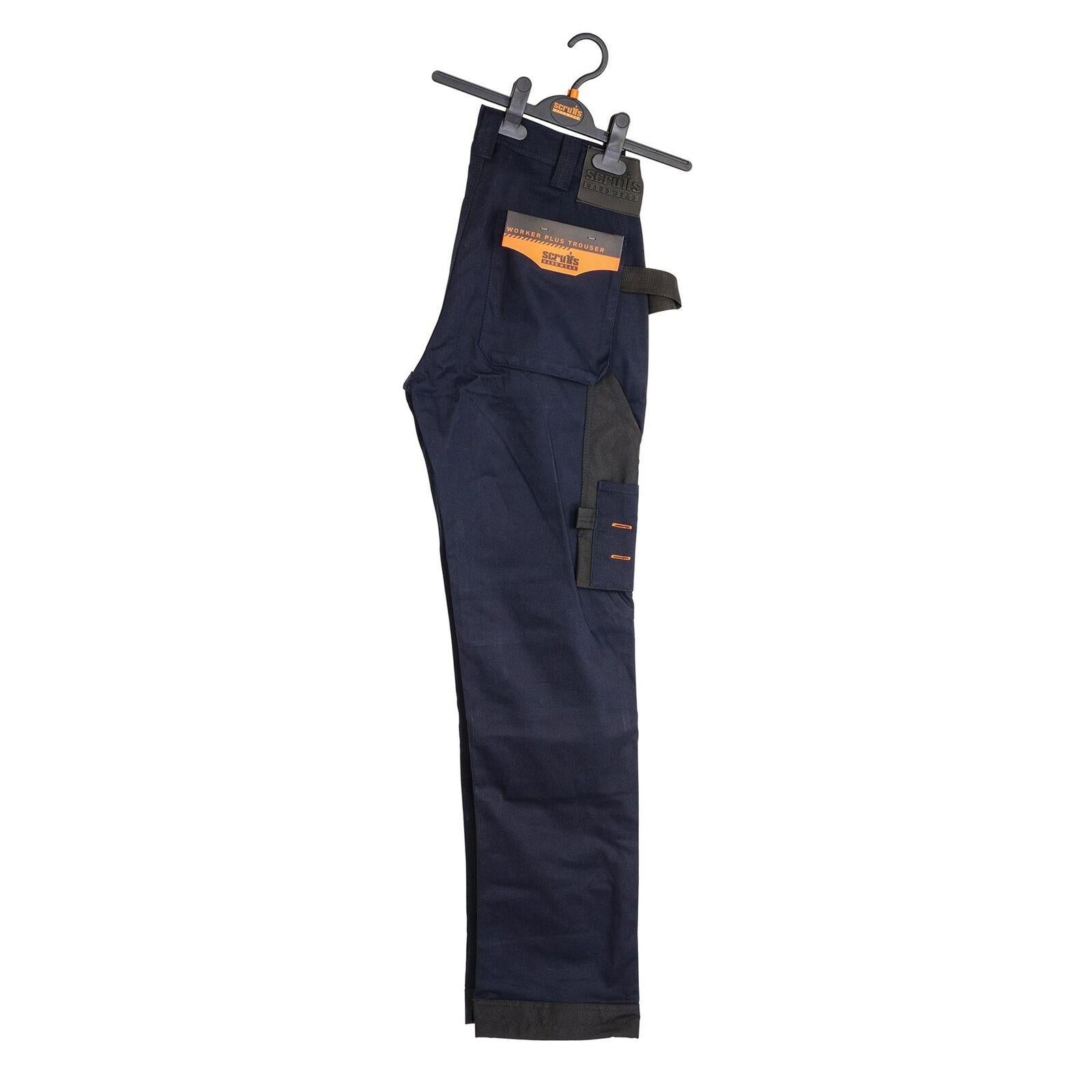 Scruffs Worker Plus Work Trousers 32R Navy Cargo Combat Hard Wearing Trouser