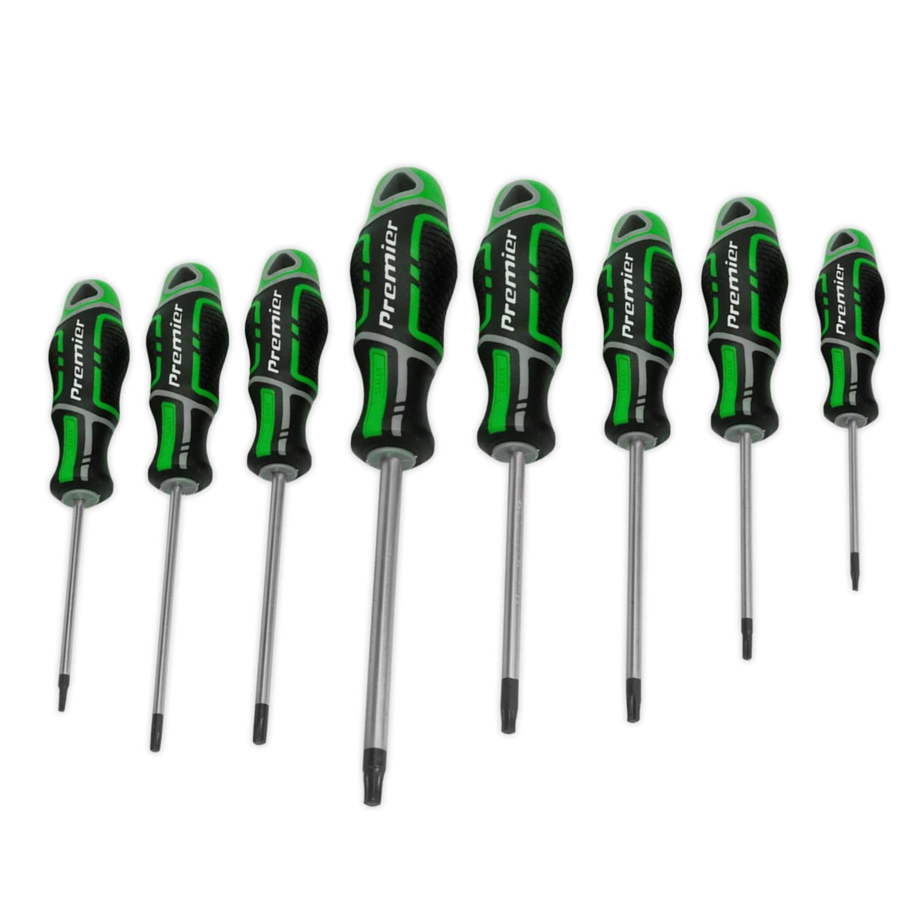 Sealey Screwdriver Set 8pc Security TRX-Star* GripMAX Hi-vis Green