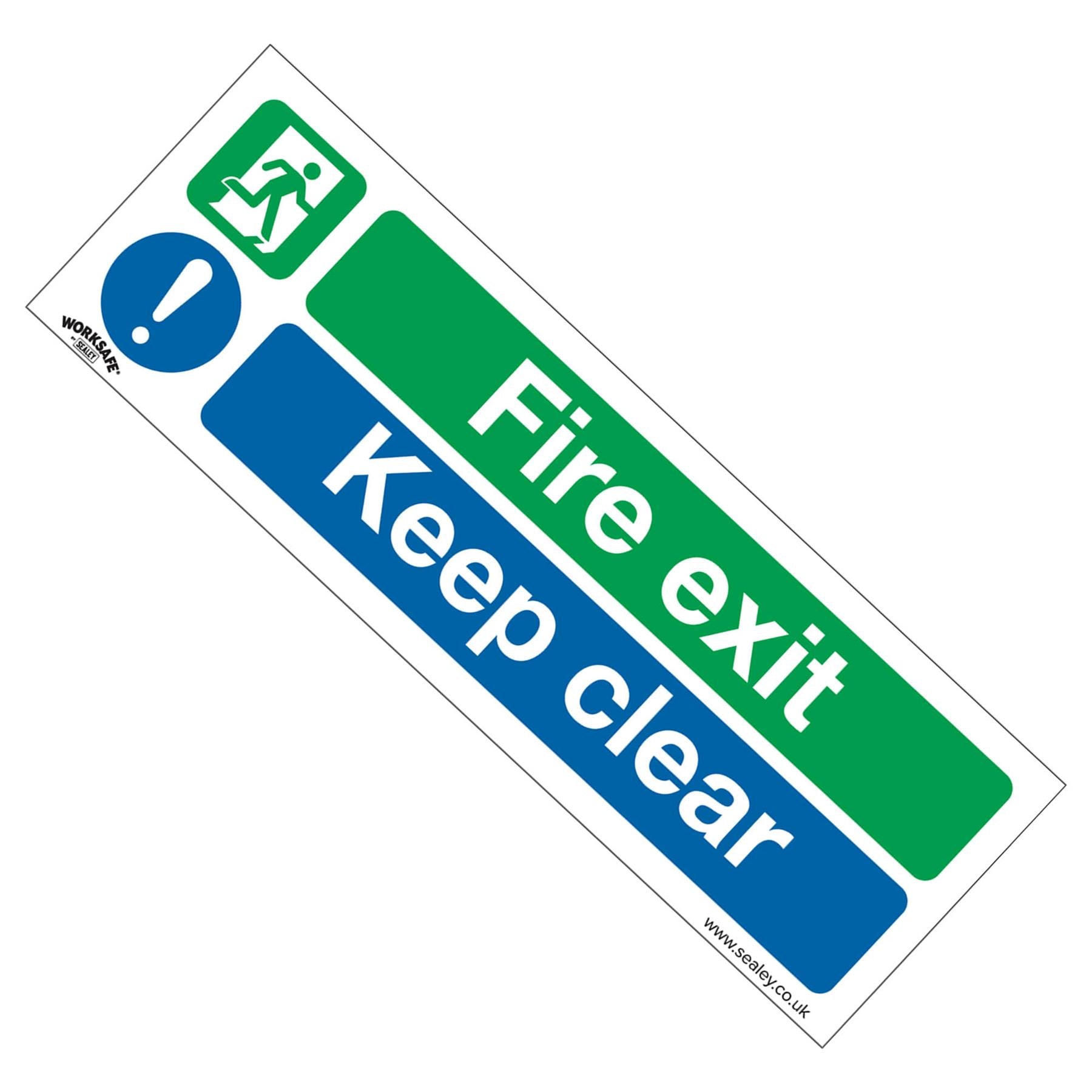 Safe Conditions Safety Sign - Fire Exit Keep Clear - Rigid Plastic