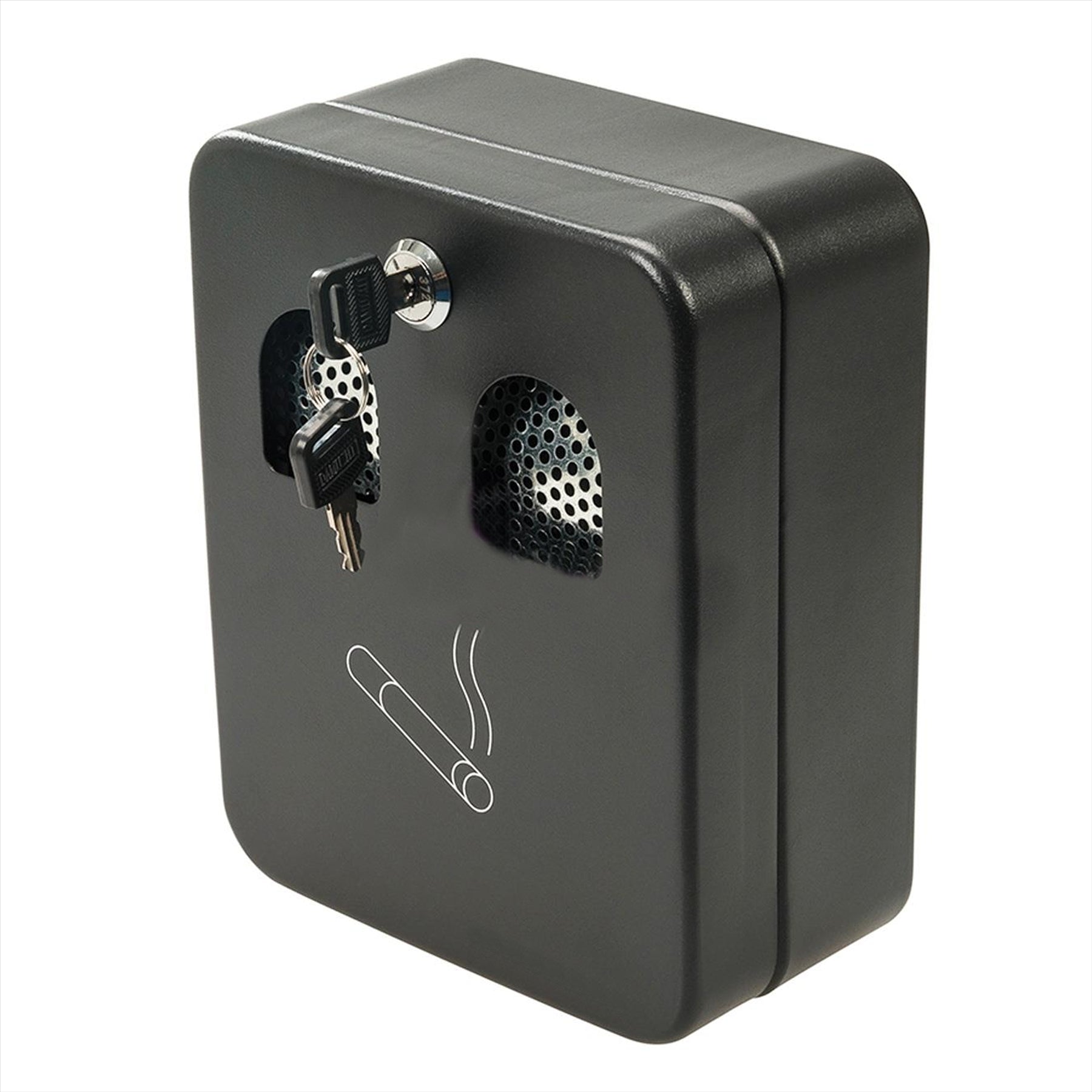 Wall Mounted Ashtray Outdoor Pub Club Ash Tray Metal Cigarette Bin Fixings & 2 Keys