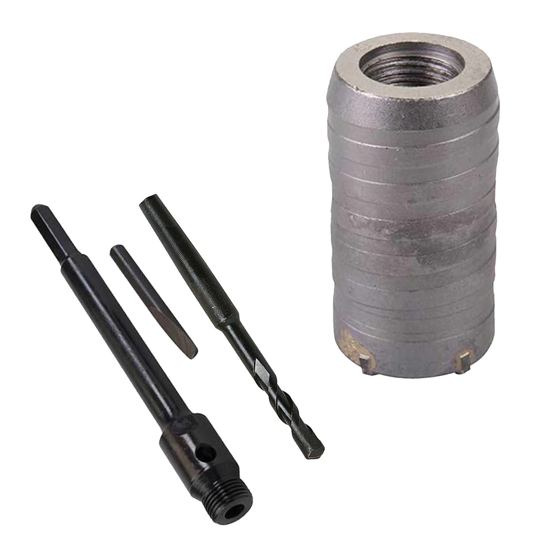 TCT Core Drill Bit 40mm Hole Saw Masonry Stone Brick Hex 200mm Extensions Pilot