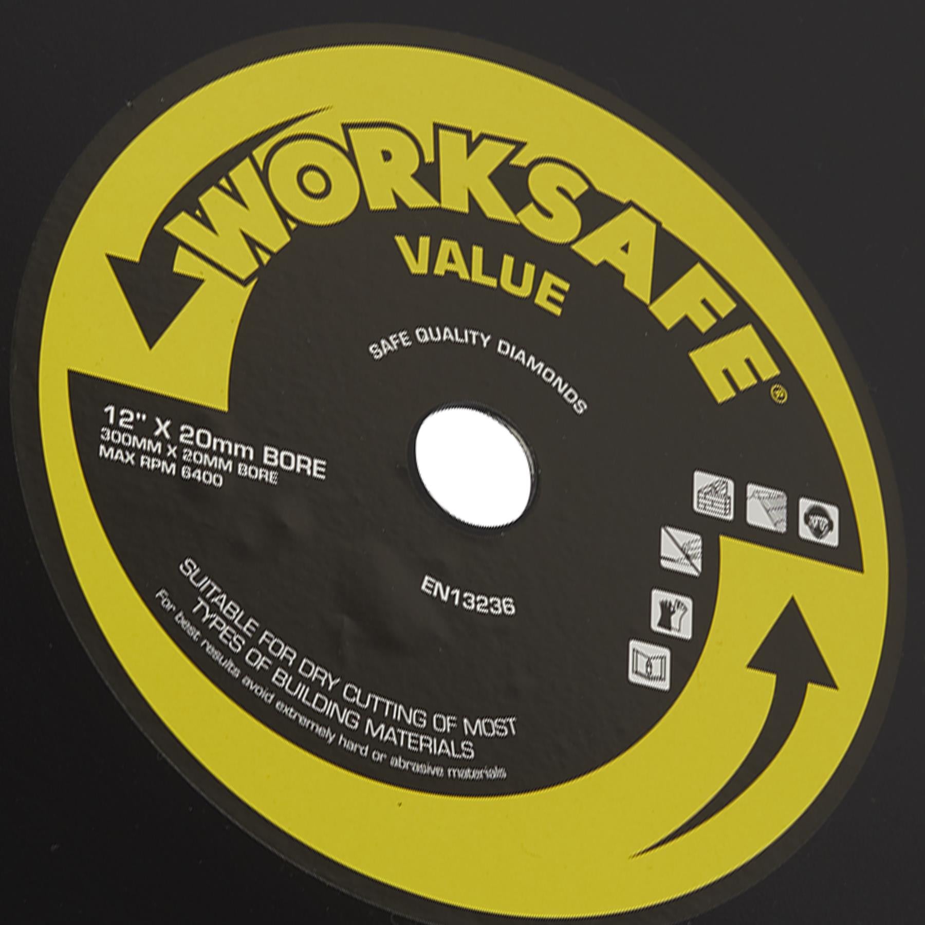 Value Diamond Blade 300 x 20mm. dry-cutting of most types of building Sealey