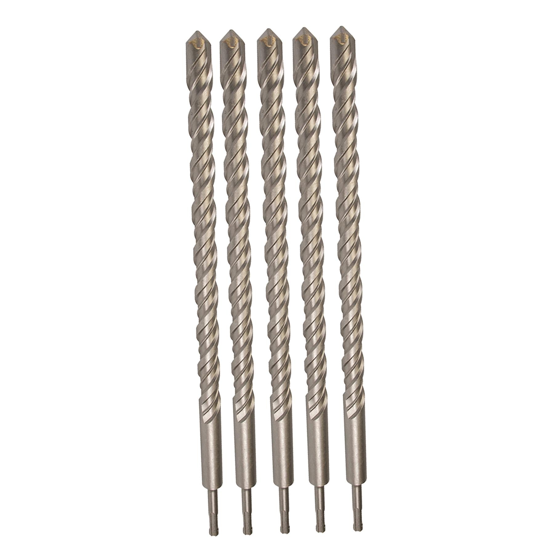 5 x SDS+ PLUS MASONRY DRILL BIT 25 x 460mm, TUNGSTEN CARBIDE TIP, FOR STONE CONCRETE BRICK