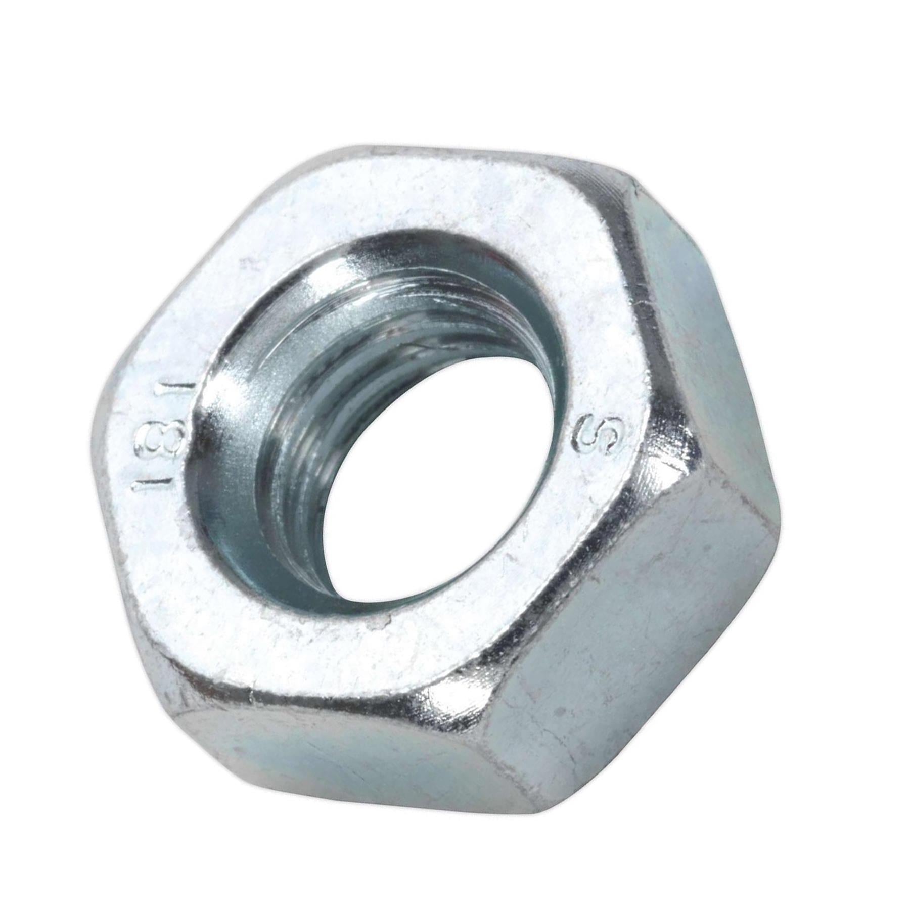 Sealey Steel Nut DIN 934 - M10 Zinc Pack of 100
