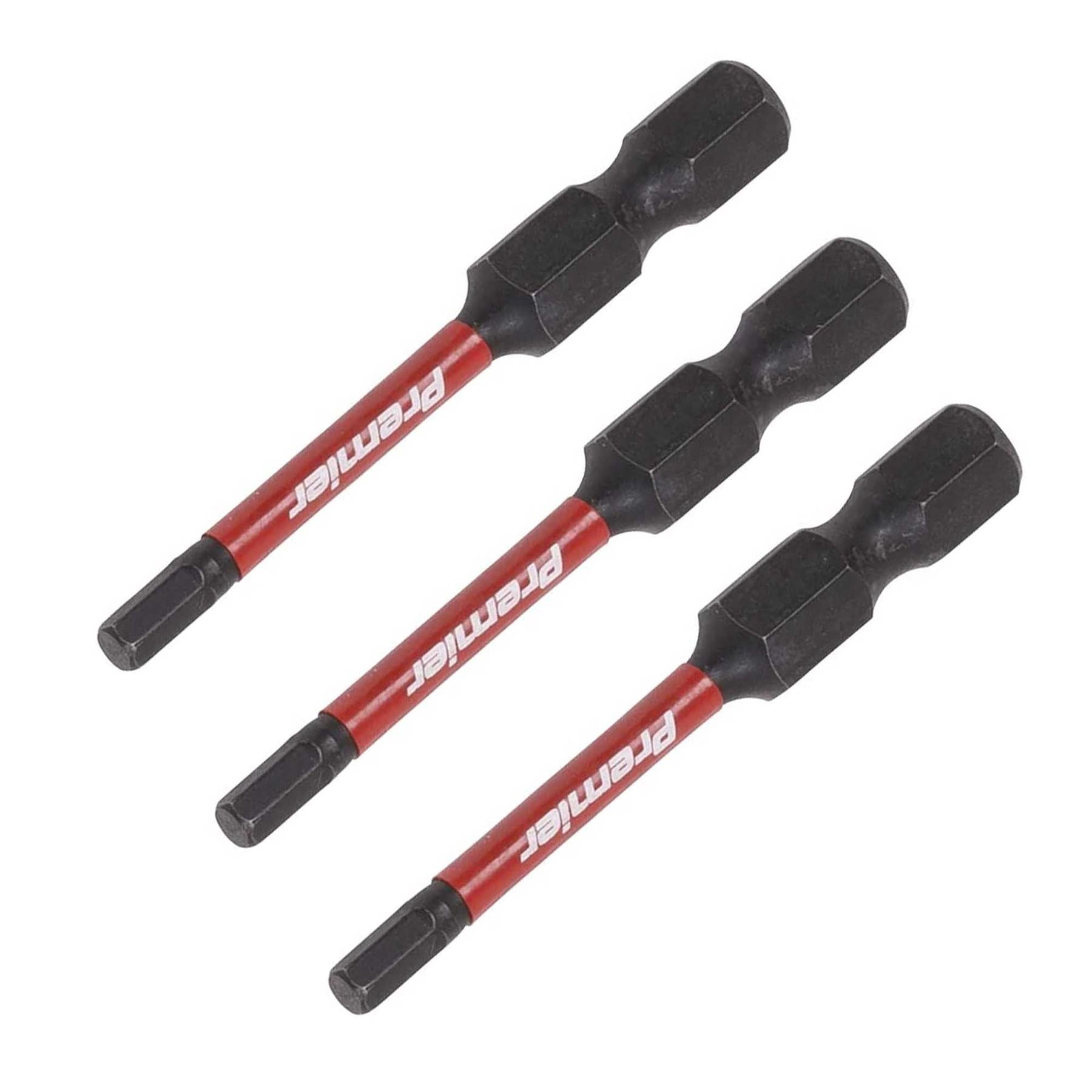 Hex 3mm Impact Power Tool Bits 50mm - 3pc
