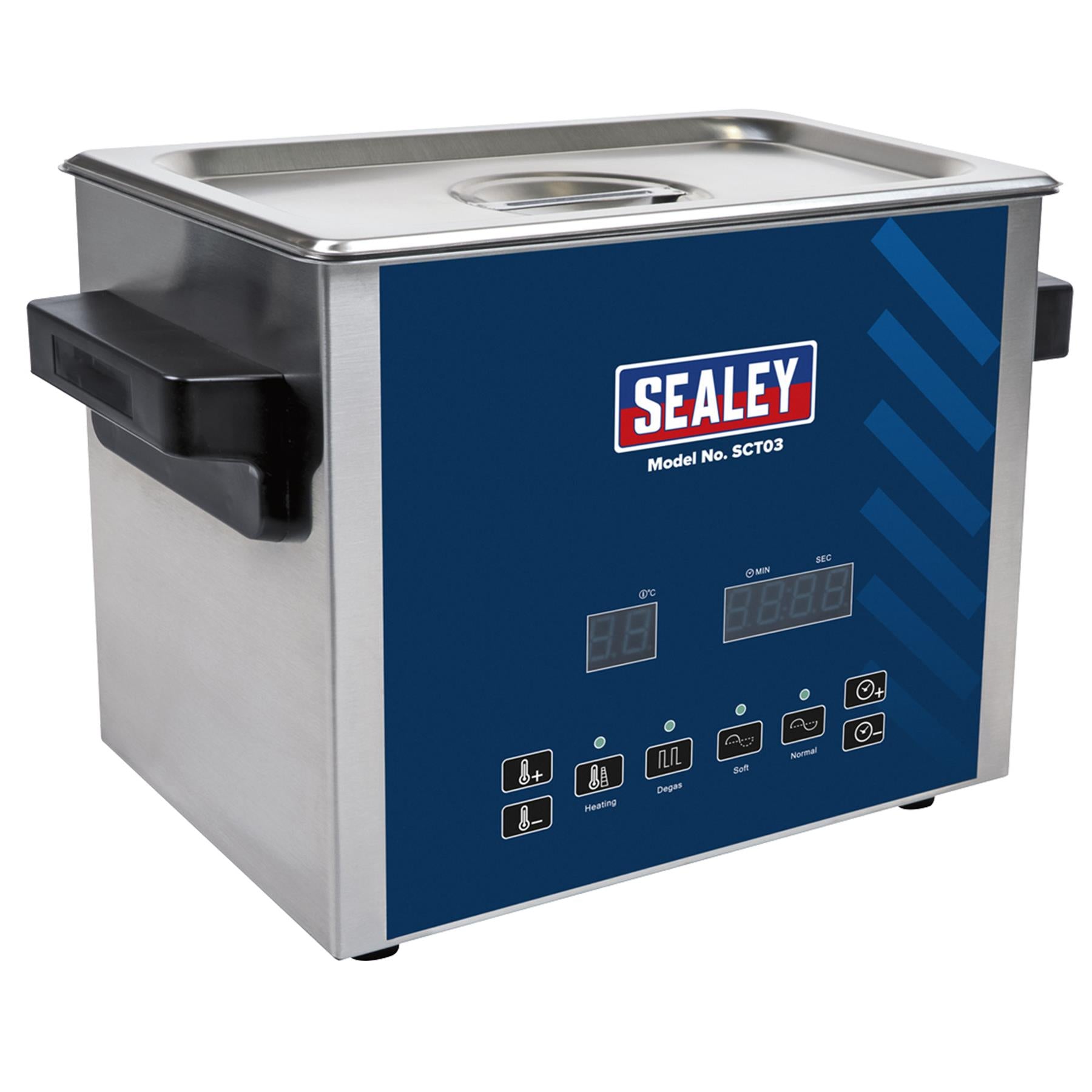 Sealey Ultrasonic Parts Cleaning Tank 3L Stainless Steel Tank