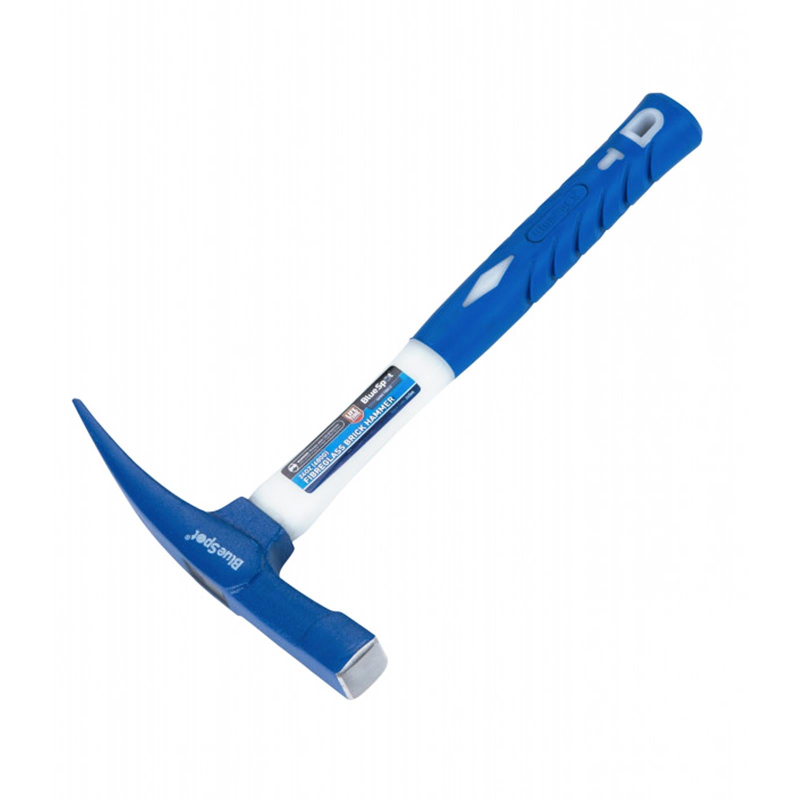 BlueSpot 24oz (680g) Fibreglass Shaft Brick Hammer Rubber Grip Lifetime Warranty