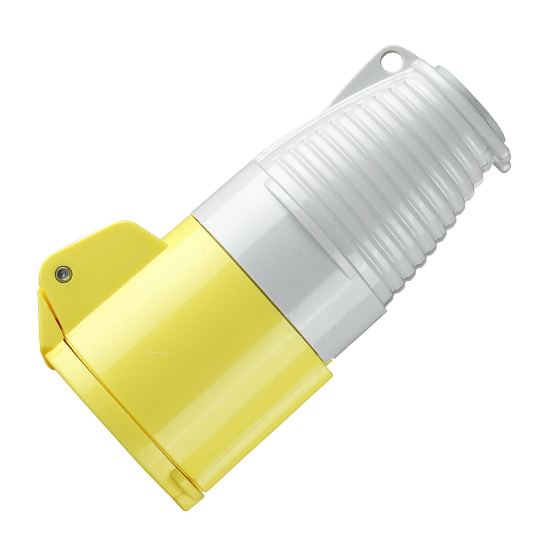 16A Coupler - Easy fit Twist & Lock Plug Back With Single Screw Yellow 110V