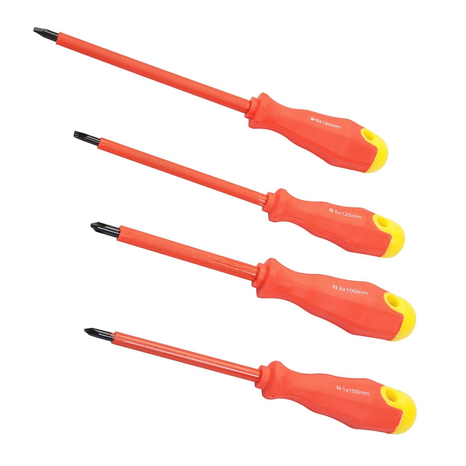 7Pce Insulated Soft-Grip Screwdriver Set Insulated Chrome Vanadium Shafts