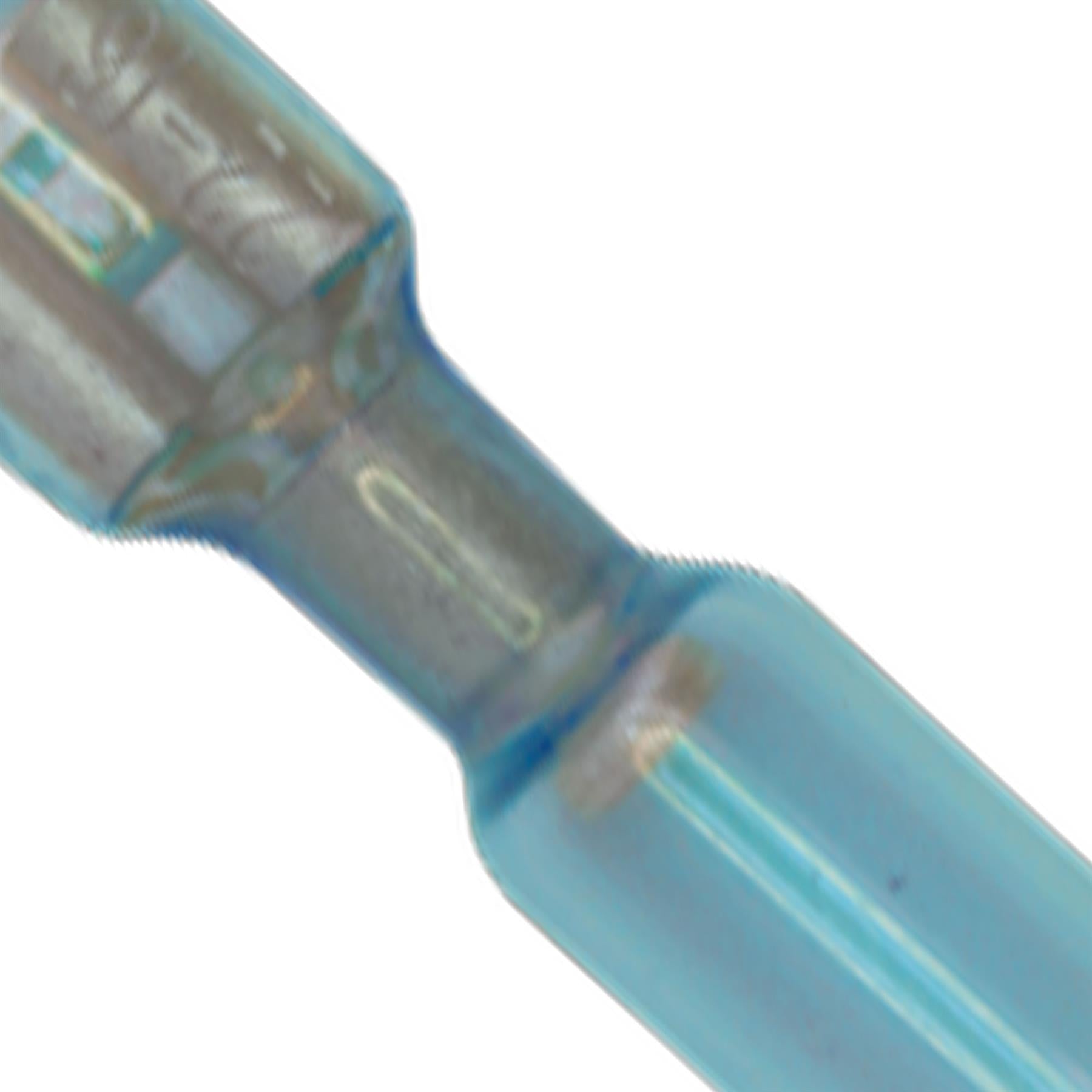 Heat Shrink Push-On Terminal 6.4mm Female Blue Pack of 25. Sealey