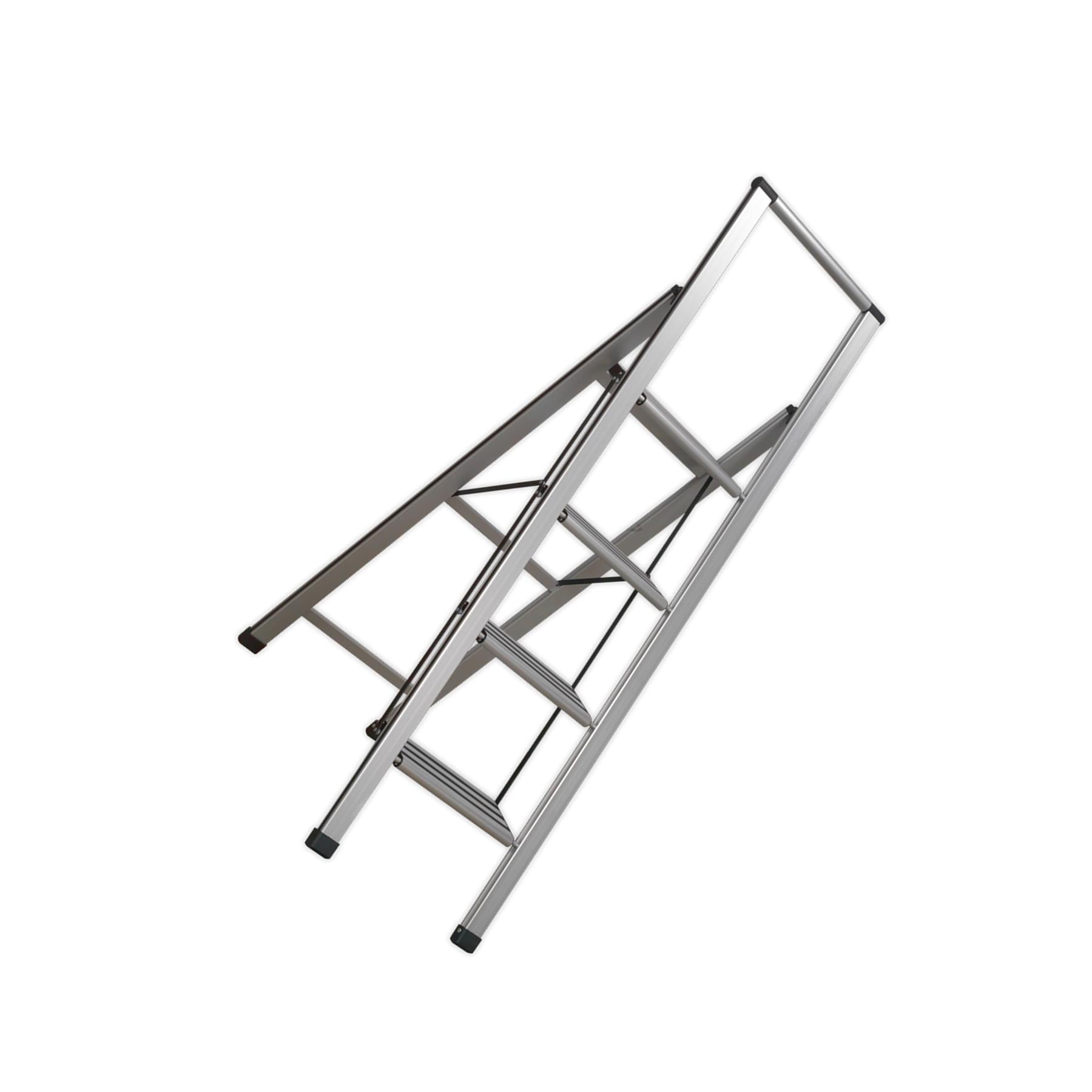 Sealey Aluminium Professional Folding Step Ladder 4-Step 150kg Capacity