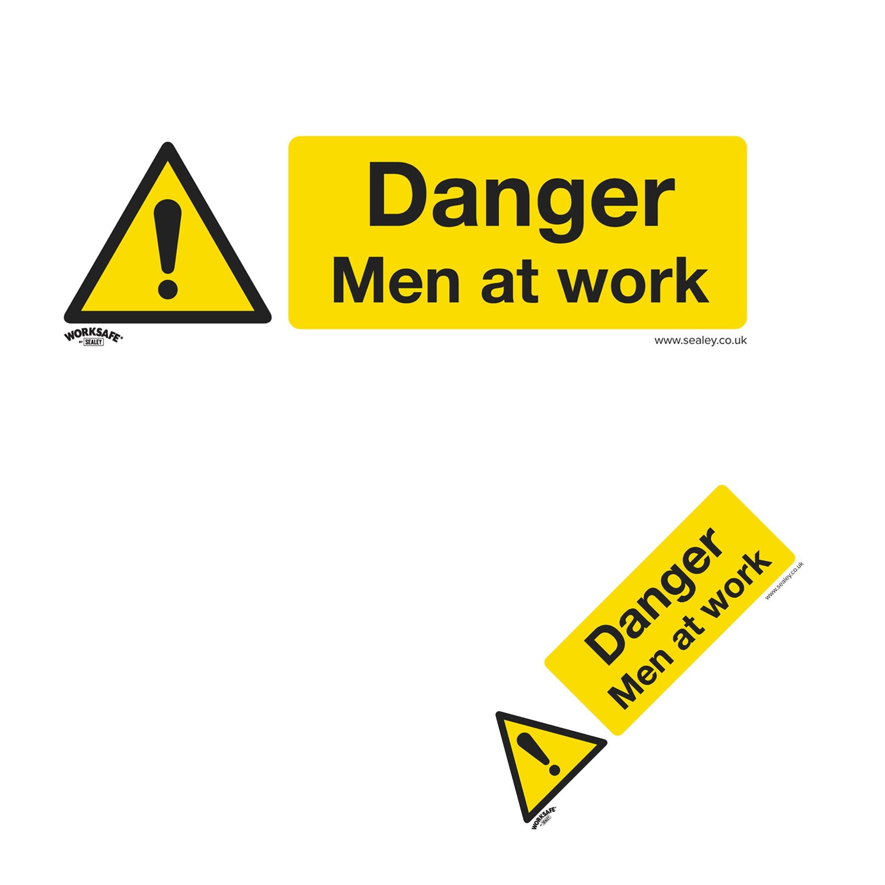 Sealey Safety Sign - Danger Men At Work - Rigid Plastic-Pack of 10