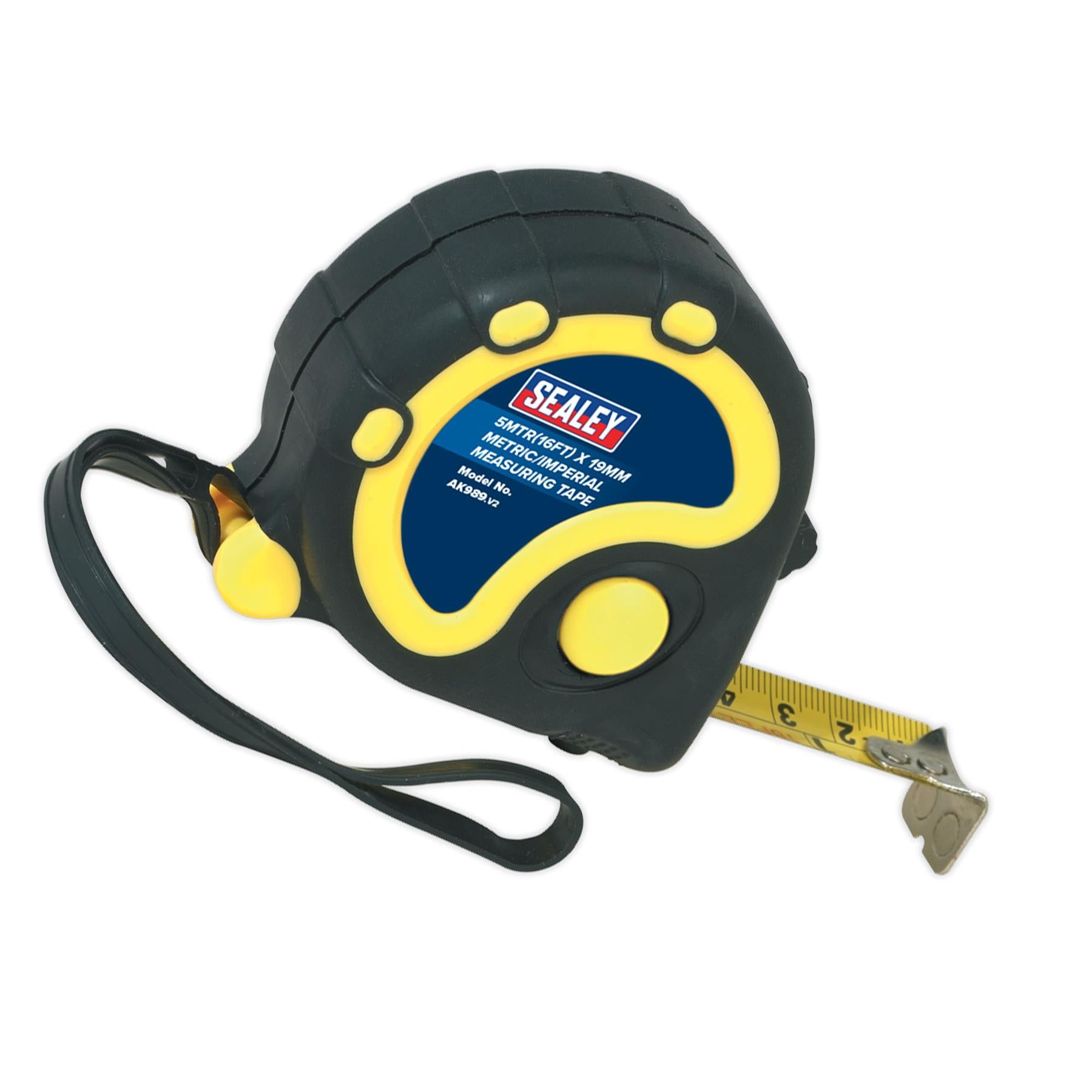 Sealey Rubber Tape Measure 5m(16ft) x 19mm - Metric/Imperial