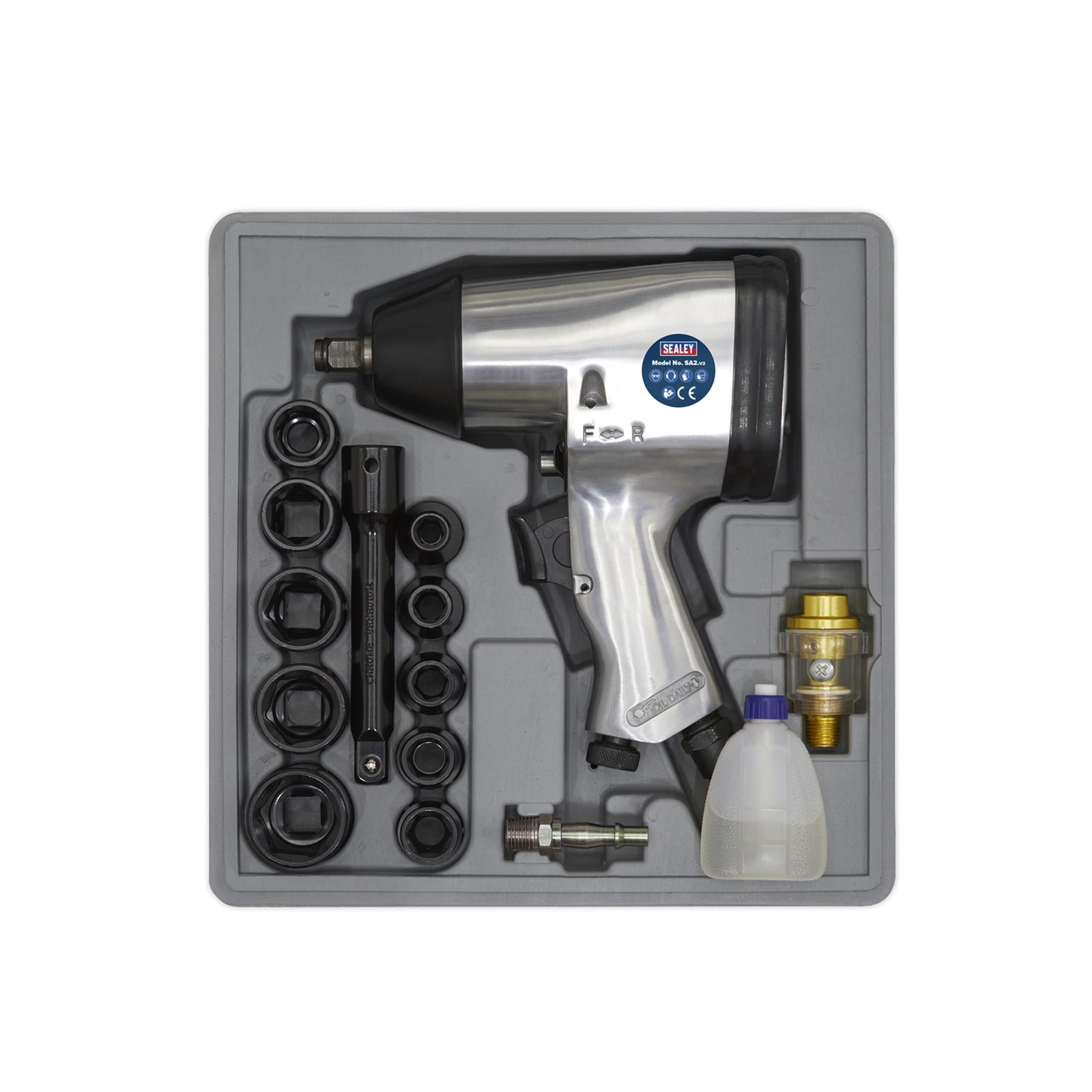 Sealey Air Impact Wrench Kit with Sockets 1/2"Sq Drive