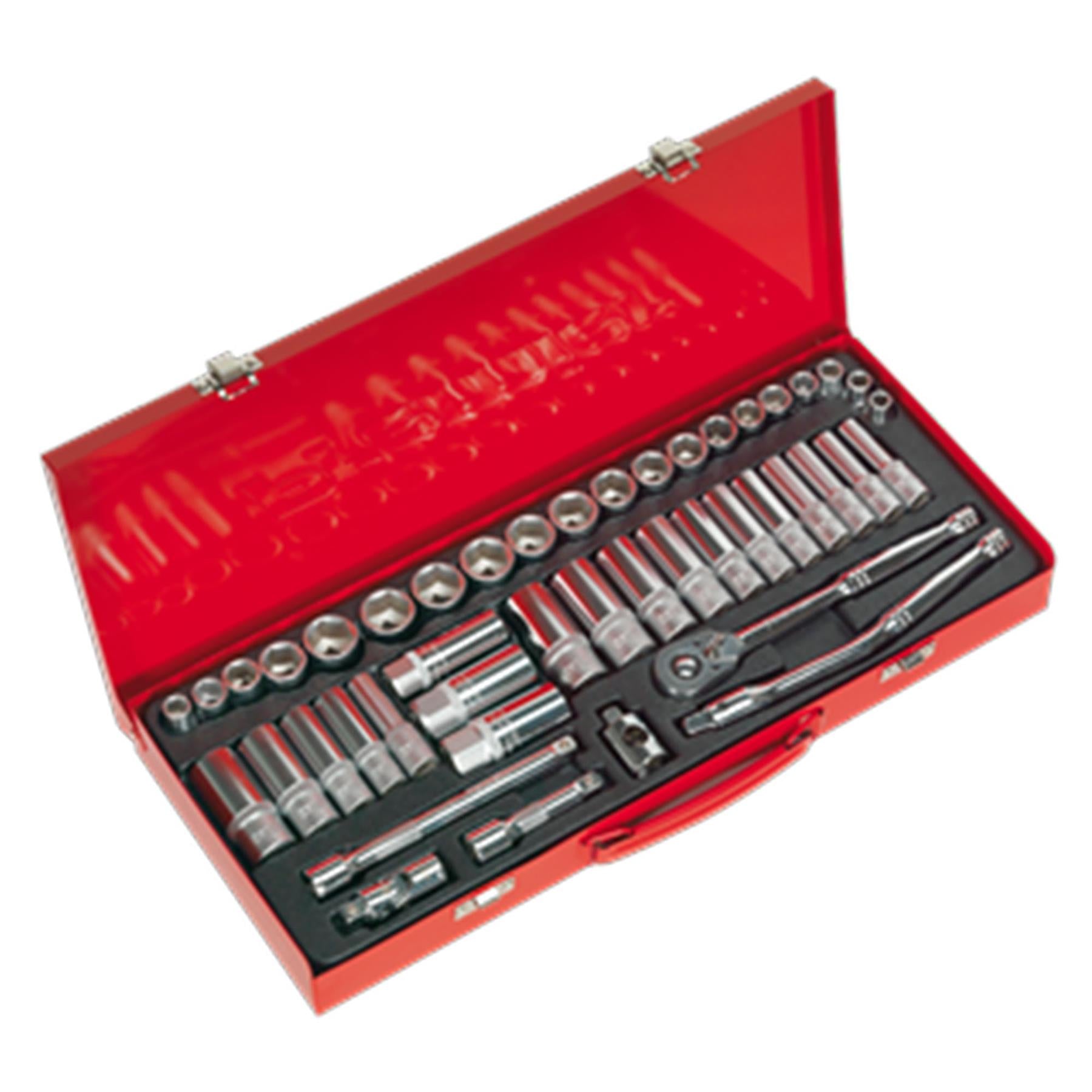 Sealey Socket Set 45pc 3/8"Sq Dr 6pt WallDrive - Metric/Imperial
