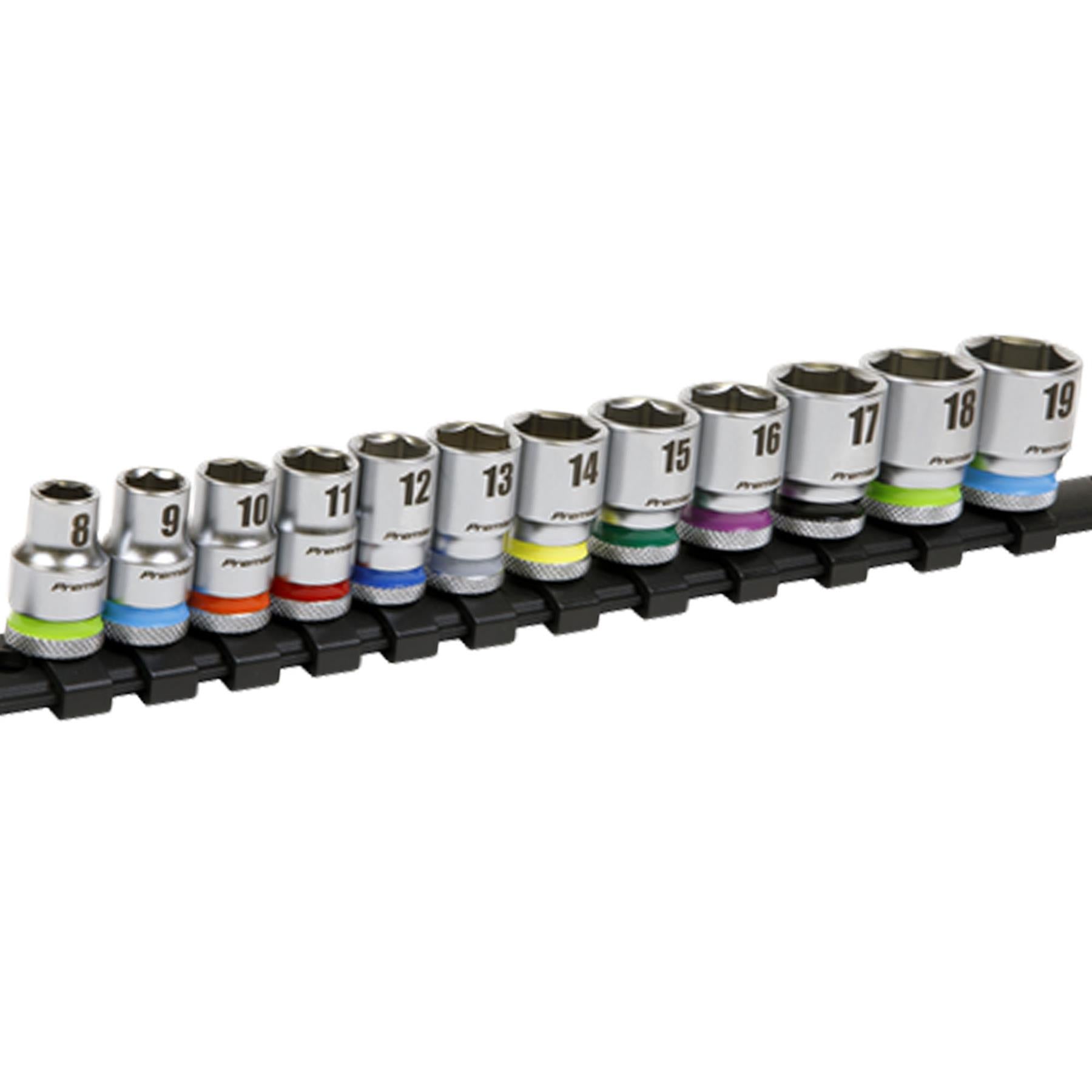 Sealey Socket Set 12pc 3/8"Sq Drive 6pt WallDrive� Metric