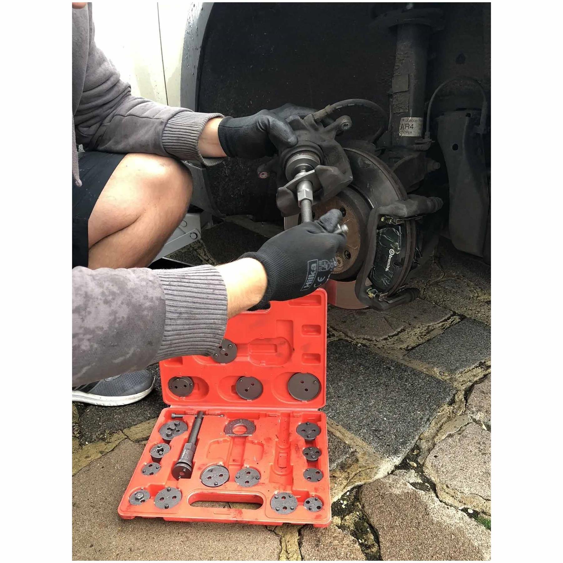 21 Pc Brake Caliper Piston Rewind Return Wind Back Tool Kit Set Left & Right Handed Thread