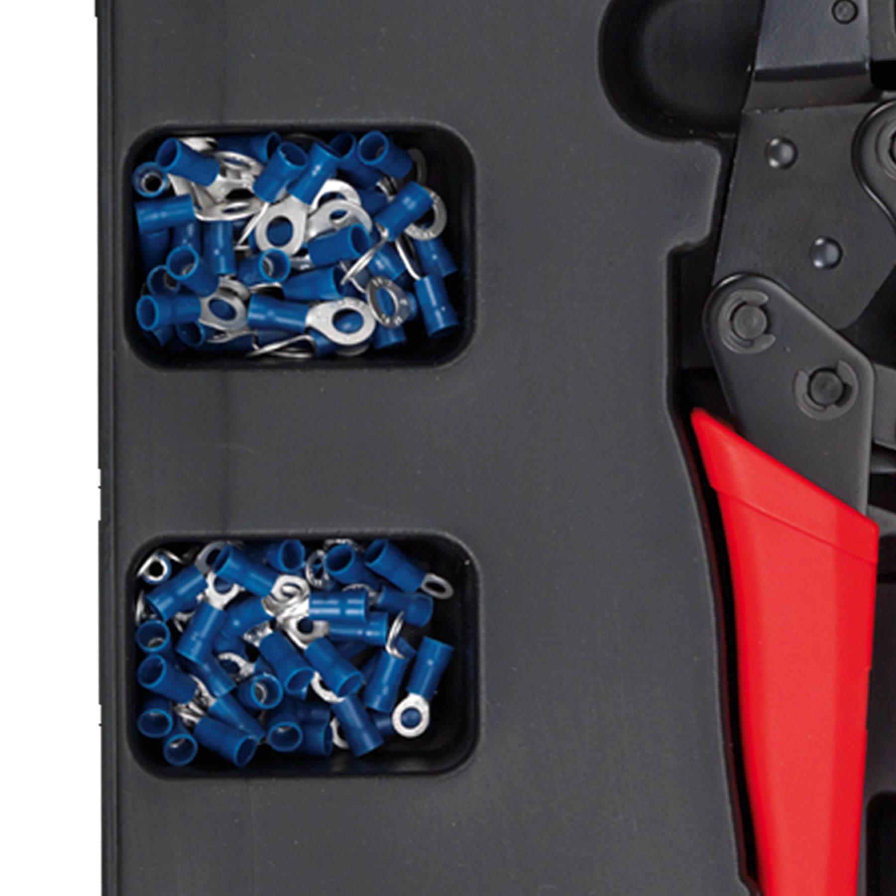 Sealey Tool Tray with Ratchet Crimper & Asstd Insulated Terminals