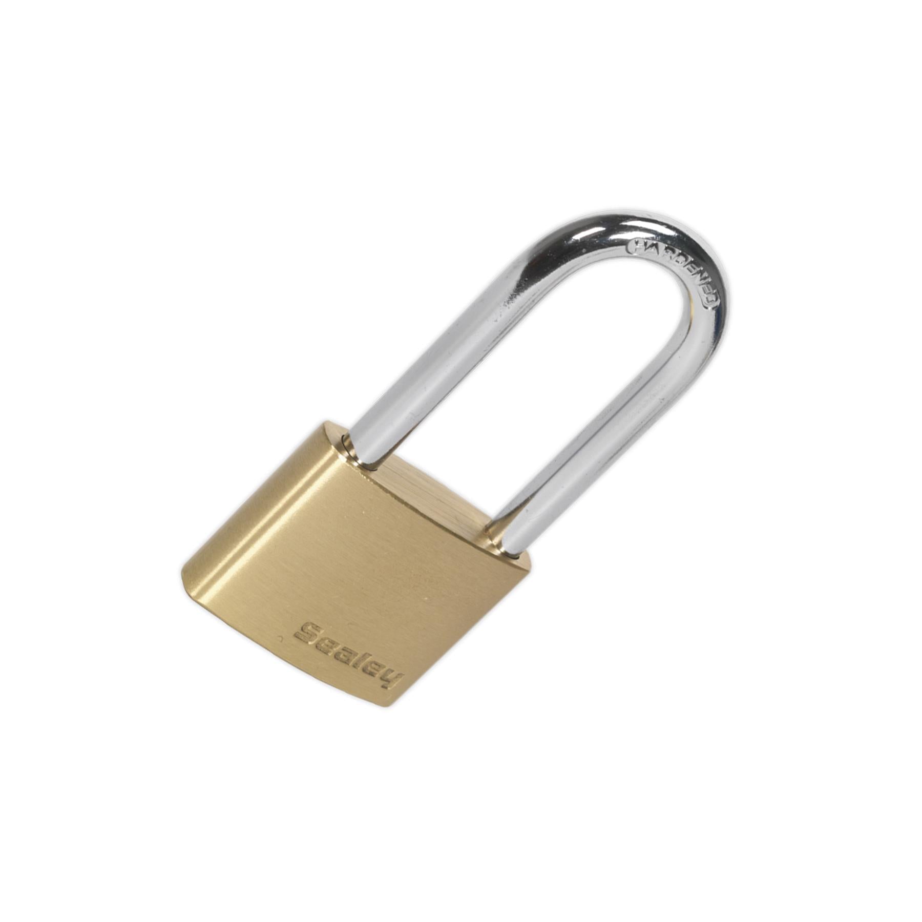 Sealey Brass Body Padlock Long Shackle 50mm