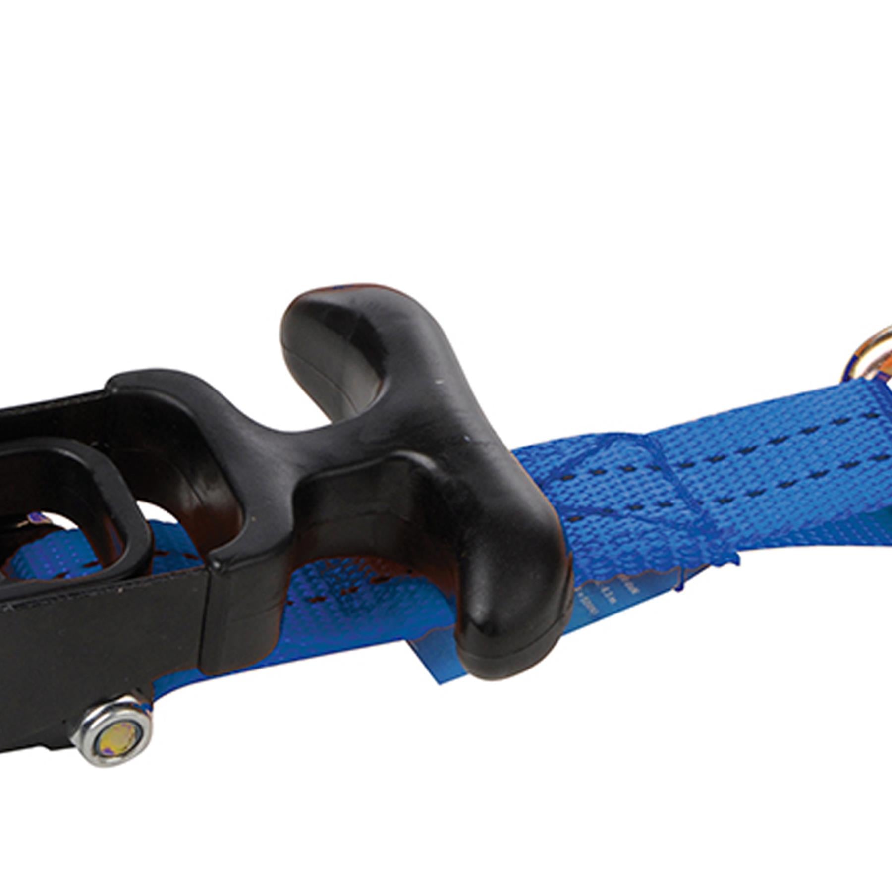 Rubber-Handled Ratchet Tie Down Strap J-Hook 4.5M X 38mm - Rated 400Kg