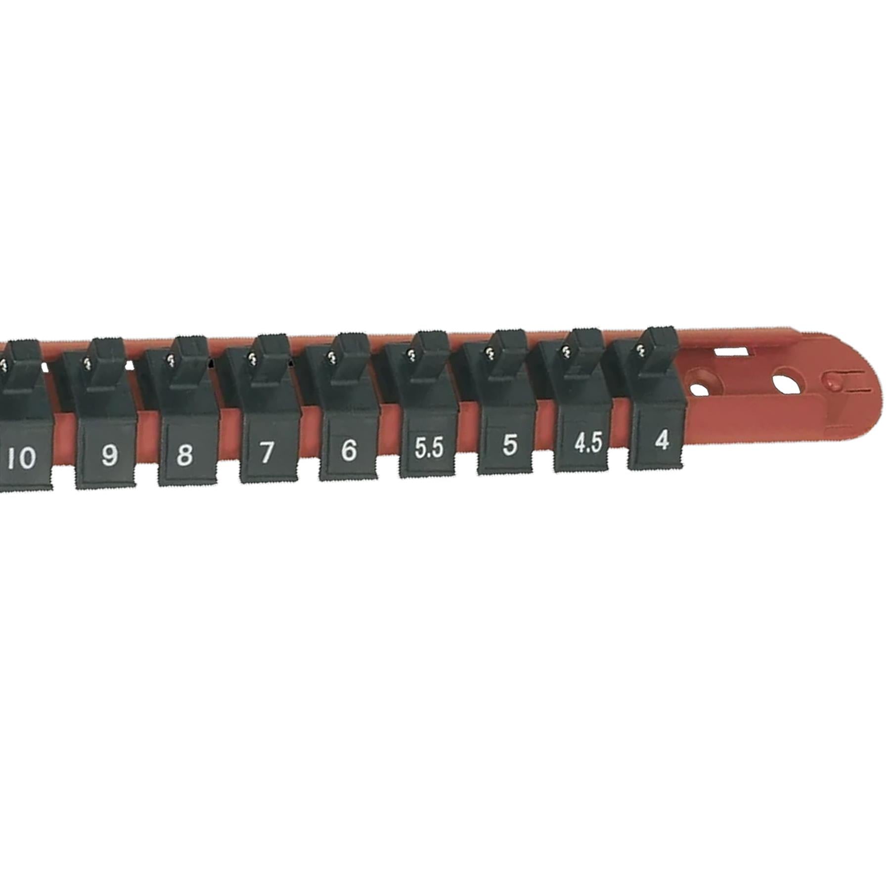 Sealey Socket Retaining Rail with 12 Clips 1/4"Sq Drive